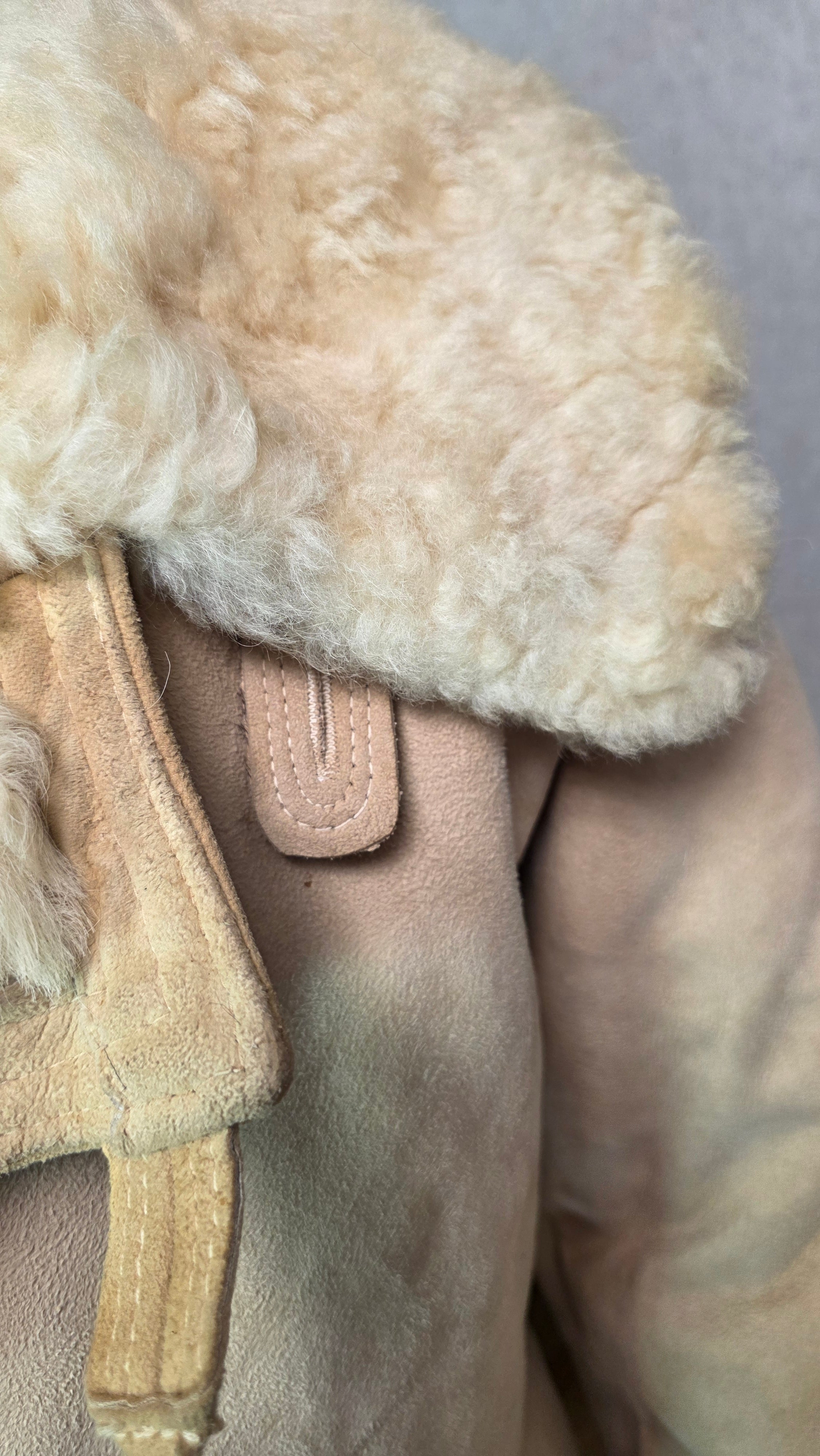 Soviet Bekesha Sheepskin Coat USSR Winter Officer Shearling Jacket