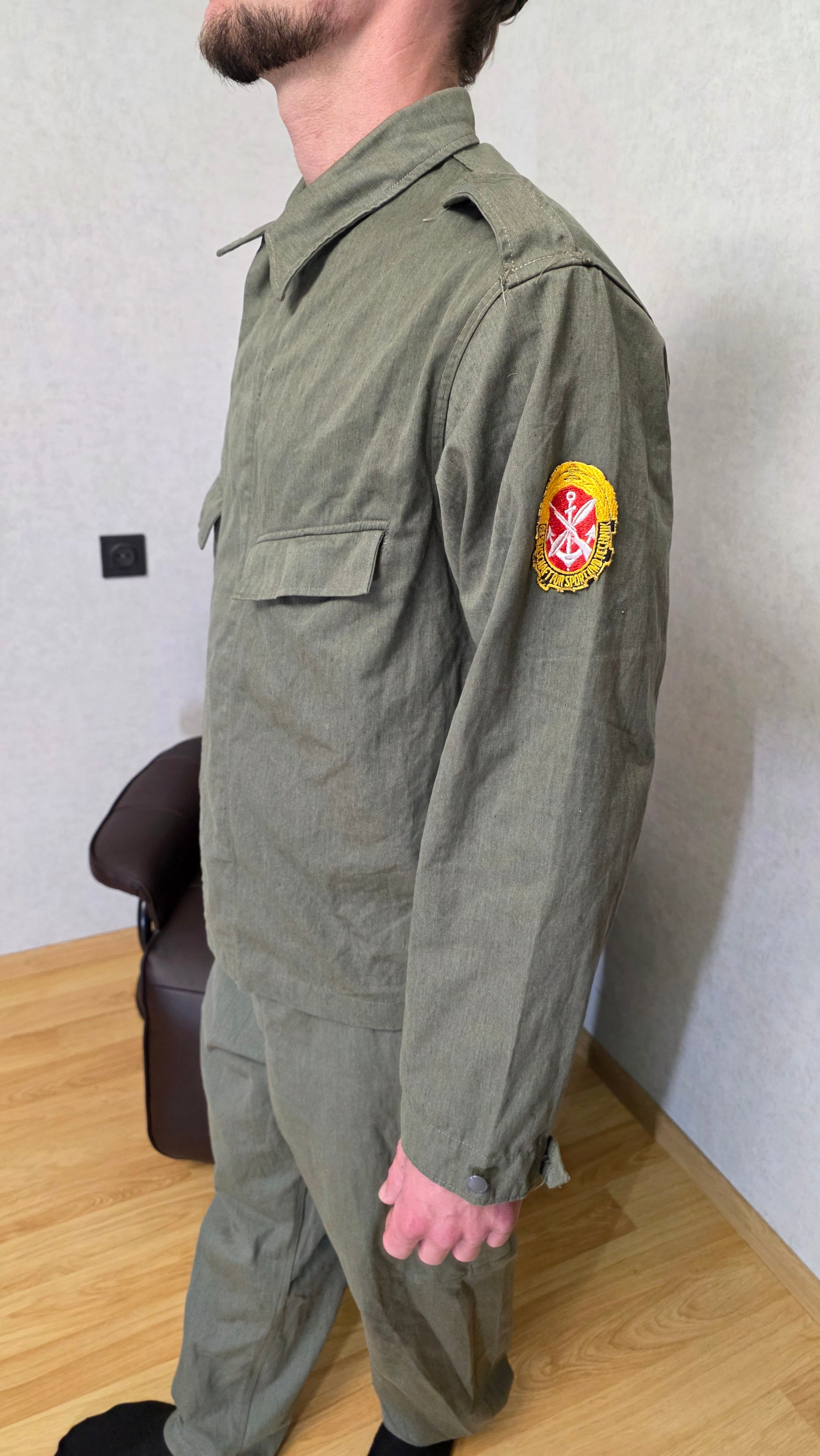 East German GDR Strichtarn Camo Uniform Jacket Vintage NVA