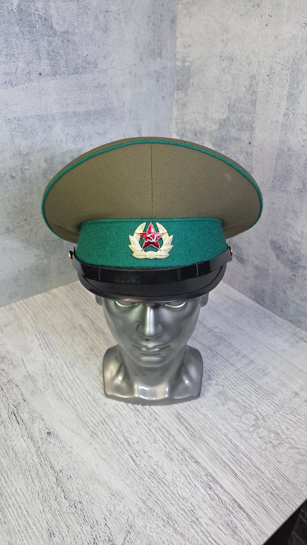 Soviet USSR Border Guard Visor Cap Vintage Sergeant Service Hat Green Band Field Cap - Legend Returns Vintage