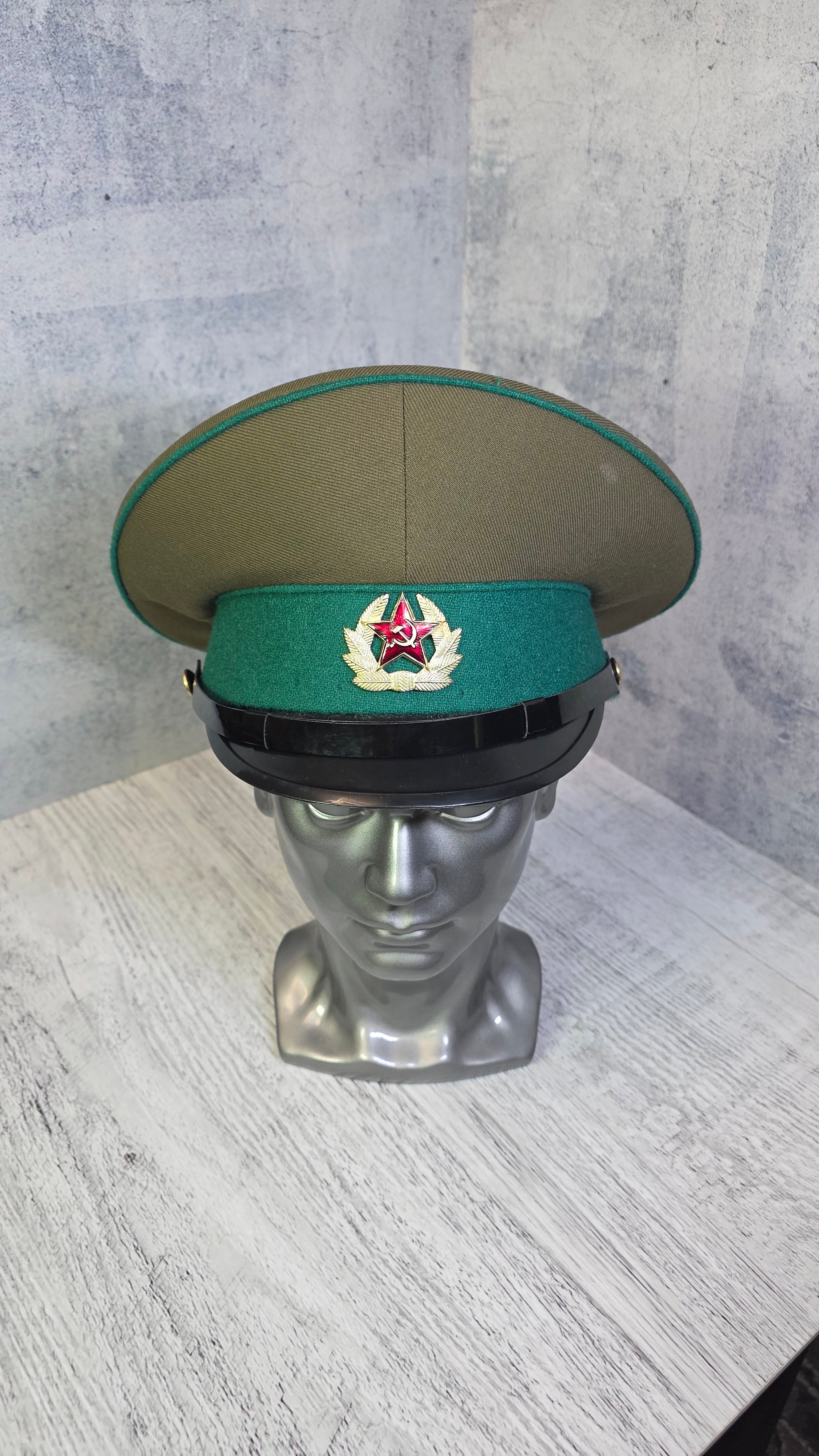 Soviet USSR Border Guard Visor Cap Vintage Sergeant Service Hat Green Band Field Cap - Legend Returns Vintage