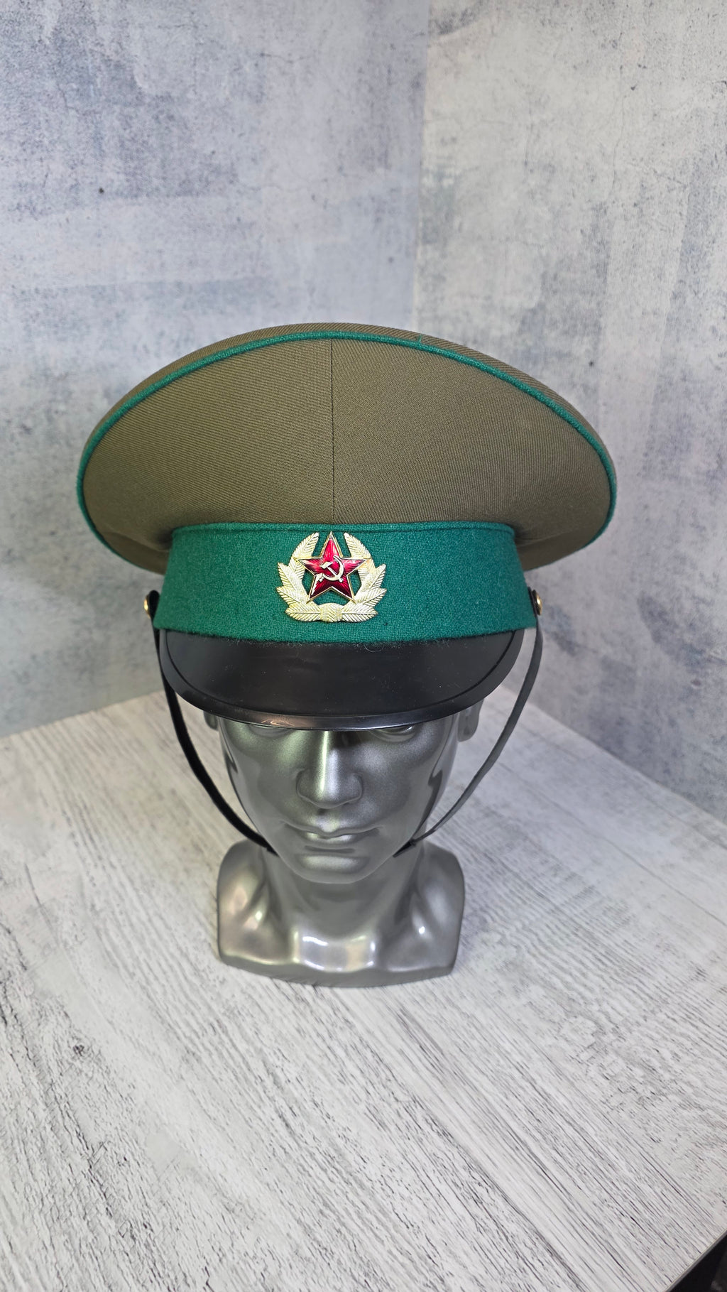 Soviet USSR Border Guard Visor Cap Vintage Sergeant Service Hat Green Band Field Cap - Legend Returns Vintage