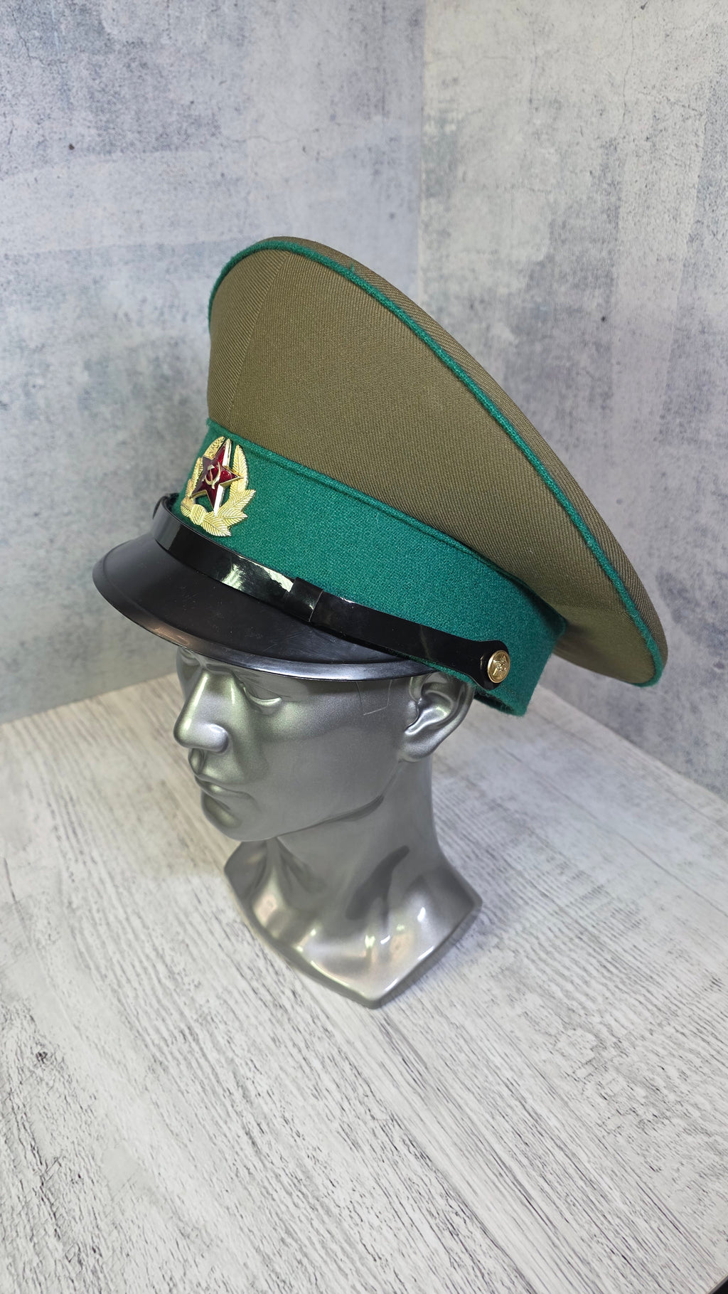Soviet USSR Border Guard Visor Cap Vintage Sergeant Service Hat Green Band Field Cap - Legend Returns Vintage