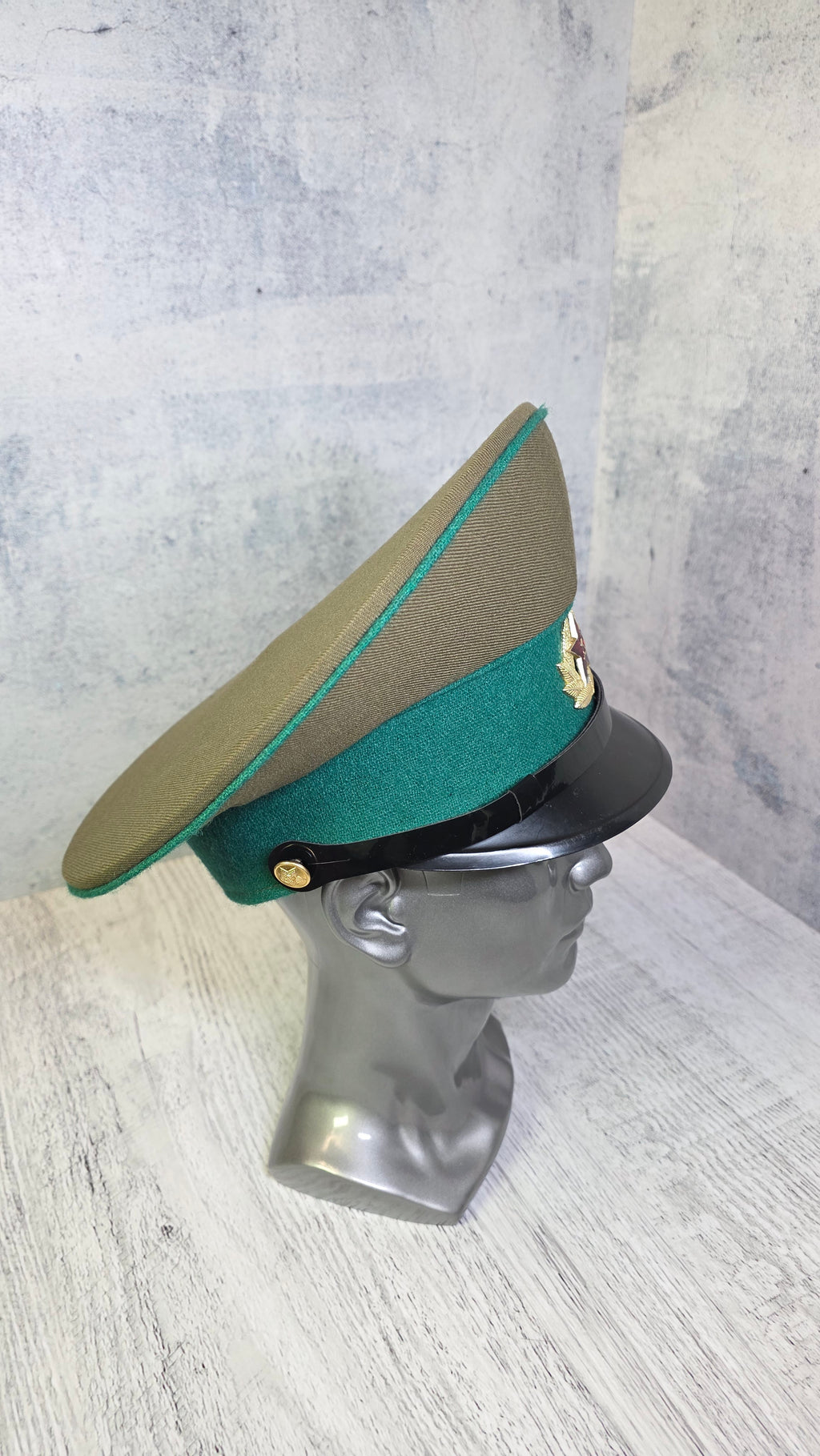 Soviet USSR Border Guard Visor Cap Vintage Sergeant Service Hat Green Band Field Cap - Legend Returns Vintage