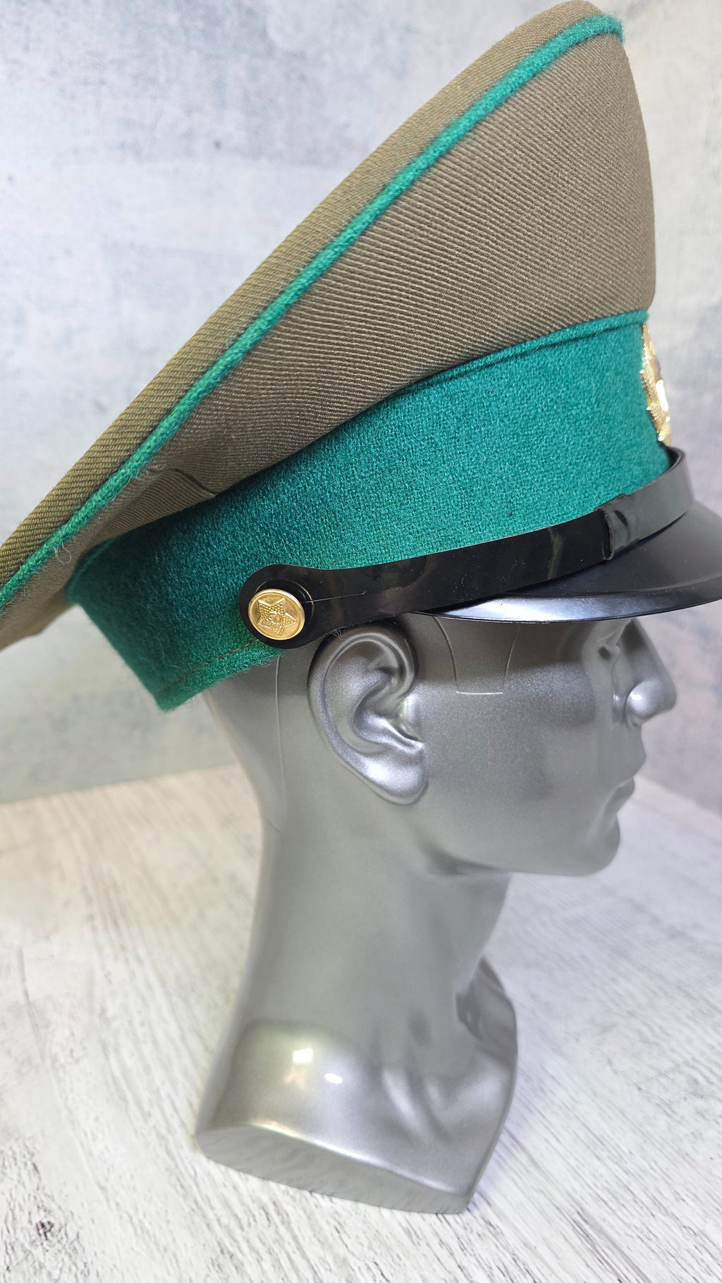 Soviet USSR Border Guard Visor Cap Vintage Sergeant Service Hat Green Band Field Cap - Legend Returns Vintage
