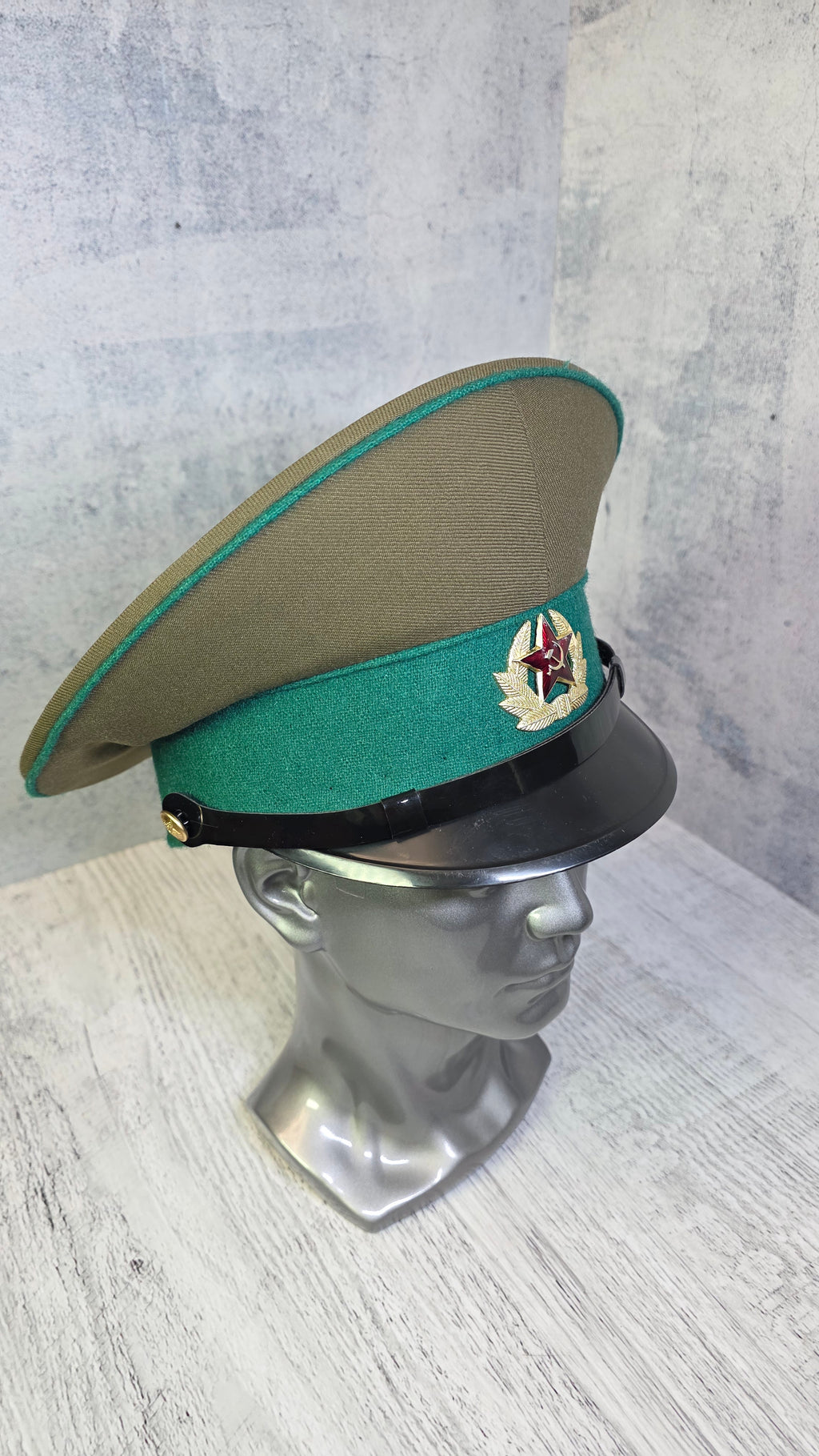 Soviet USSR Border Guard Visor Cap Vintage Sergeant Service Hat Green Band Field Cap - Legend Returns Vintage