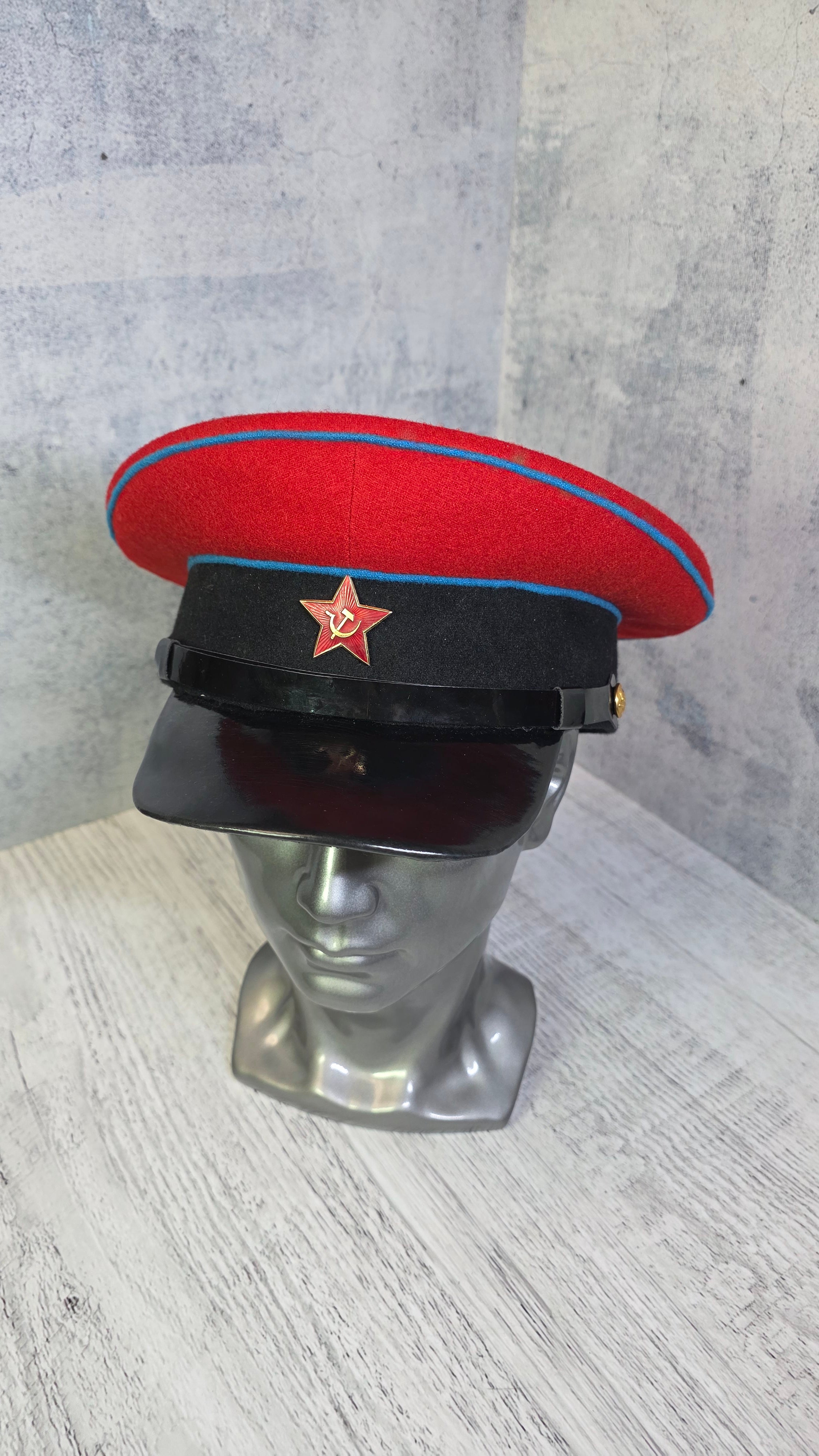 Vintage Soviet Cavalry Visor Cap USSR 1935 Pre-WWII Officer Hat