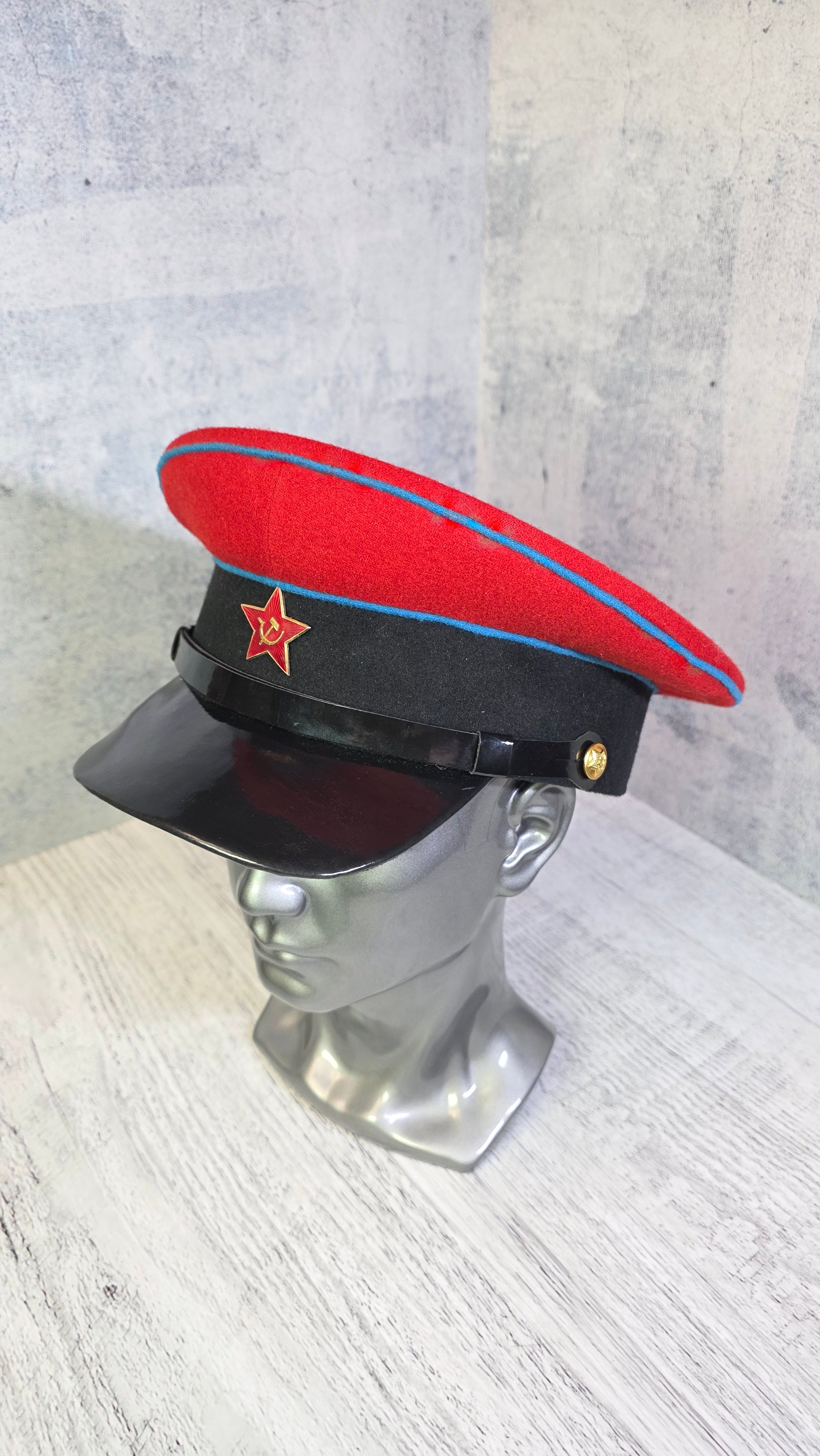 Vintage Soviet Cavalry Visor Cap USSR 1935 Pre-WWII Officer Hat