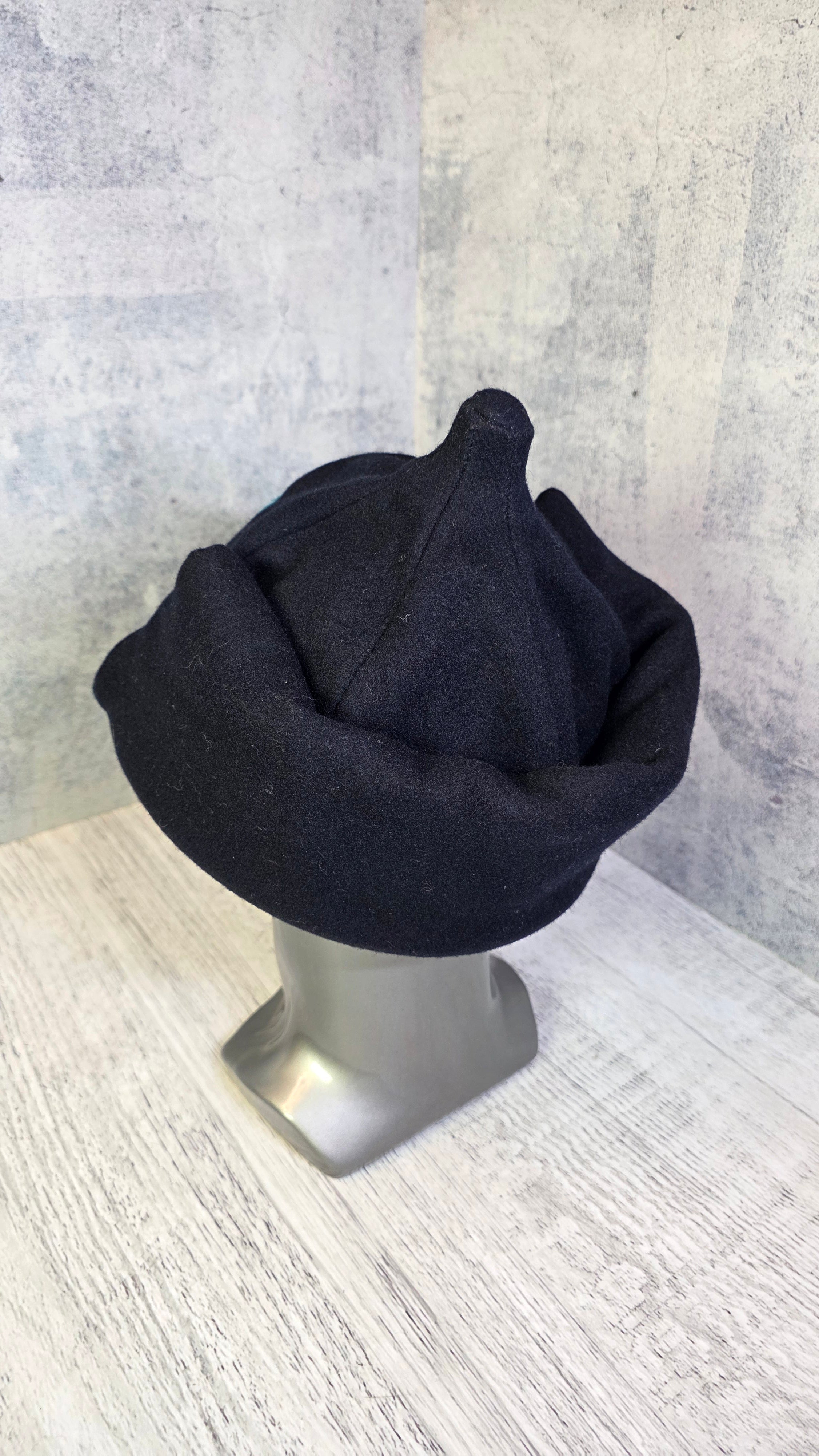 USSR Winter Budenovka Cap Vintage Soviet Dark Blue Wool Hat - Legend Returns Vintage