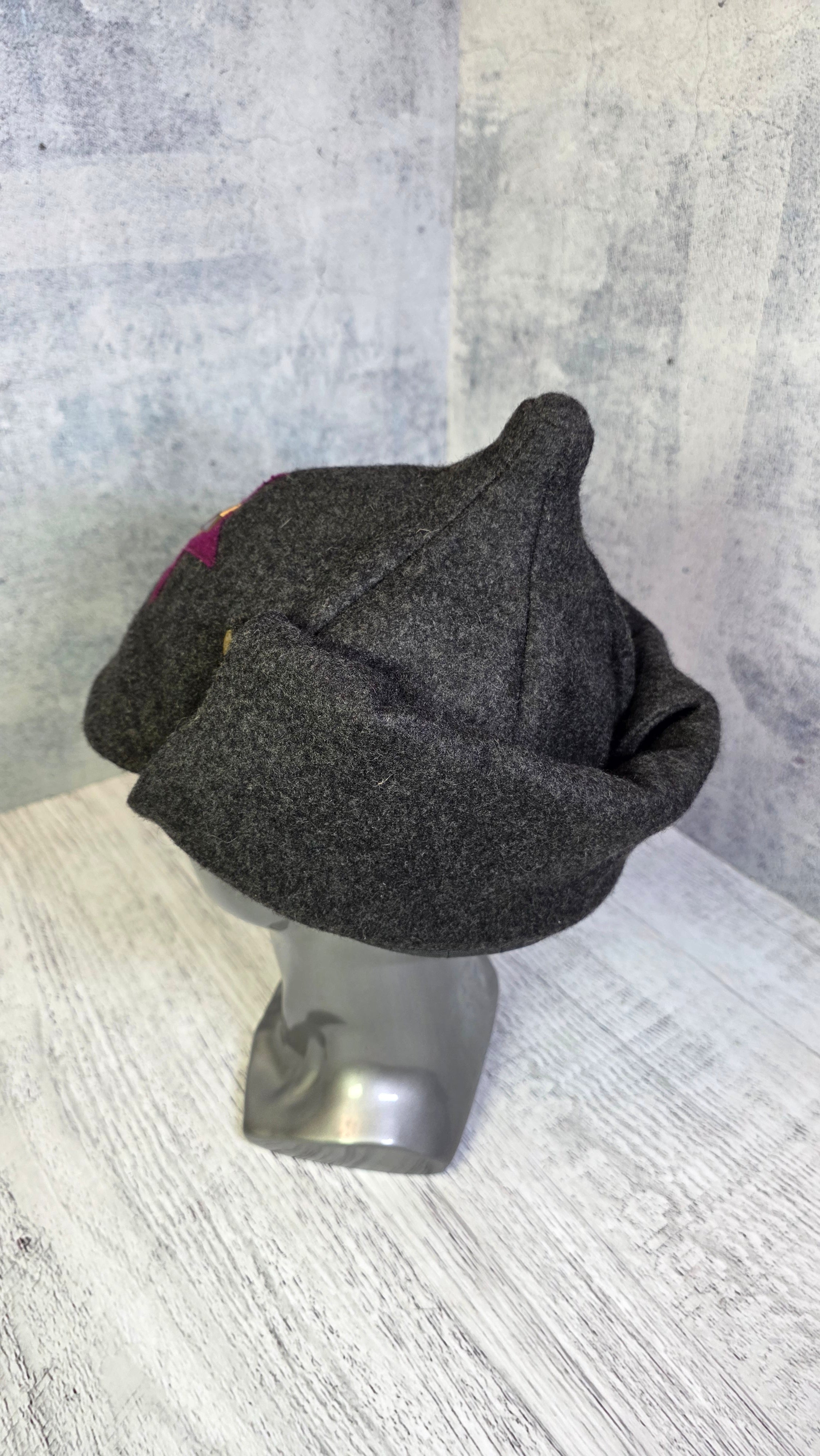 USSR Brown Budenovka Cap Vintage Soviet Winter Wool Helmet Hat