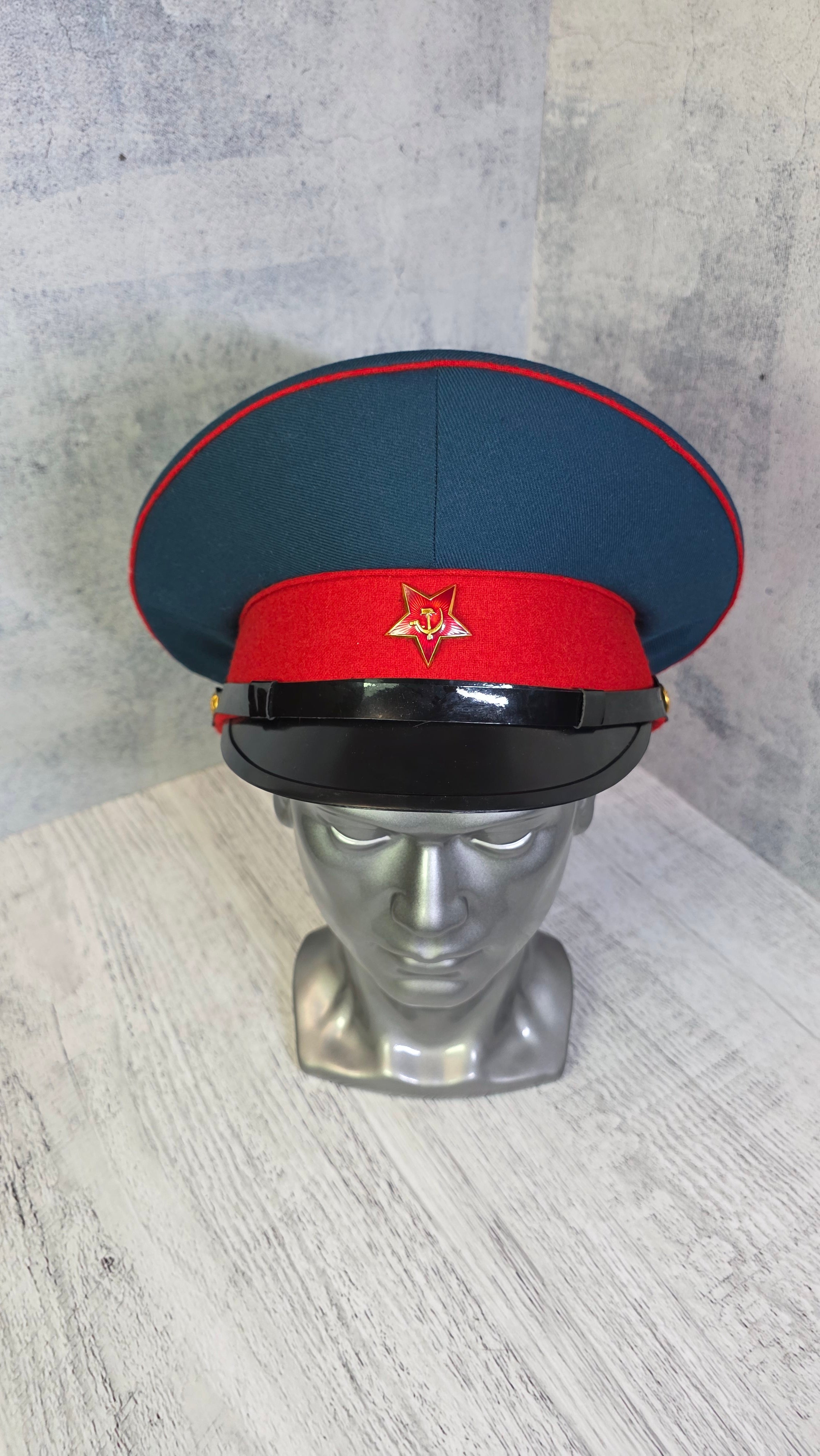 USSR Officer Visor Cap Vintage Soviet Sea Green Parade Hat