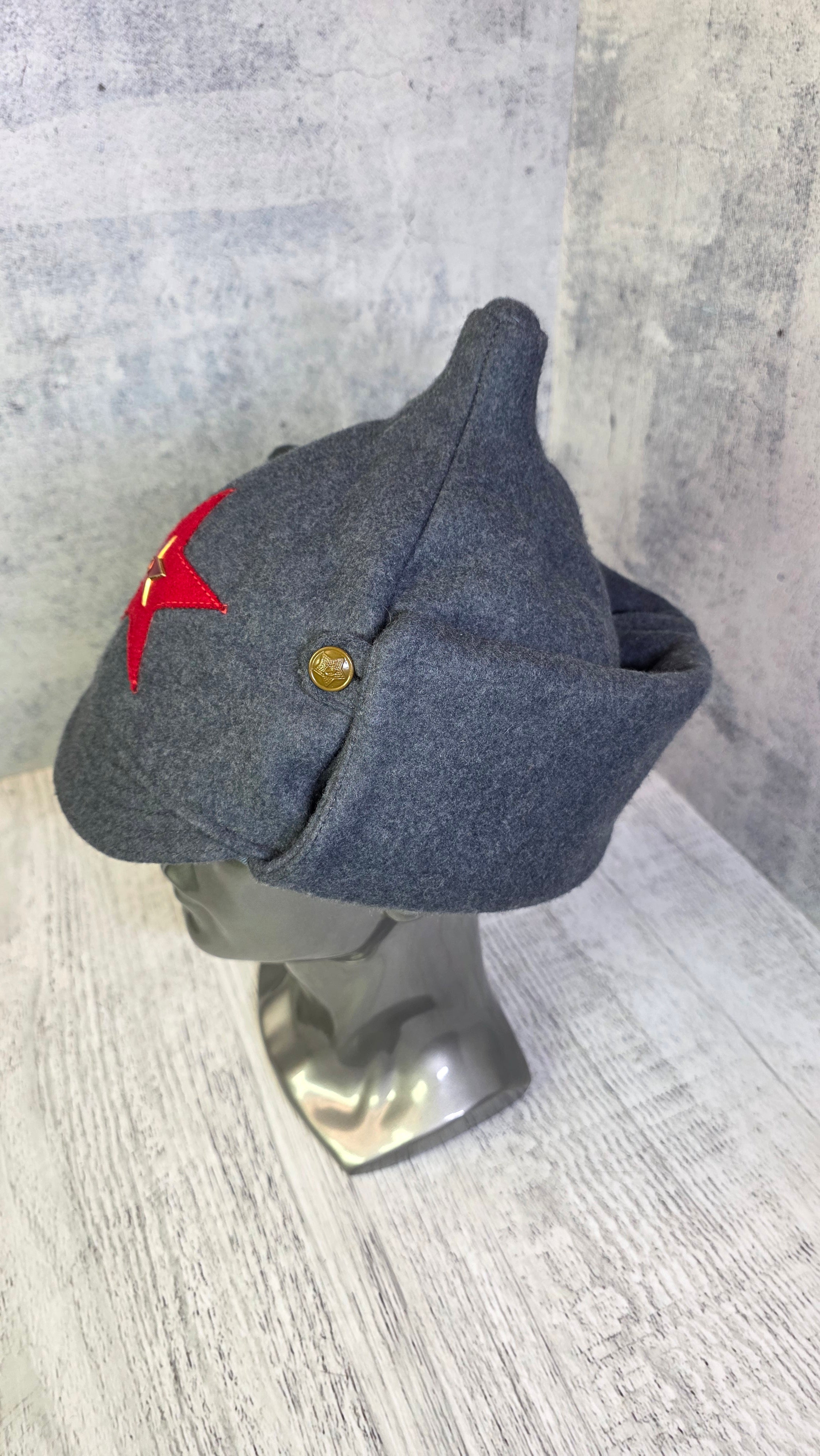USSR Winter Budenovka Vintage Soviet Wool Military Hat
