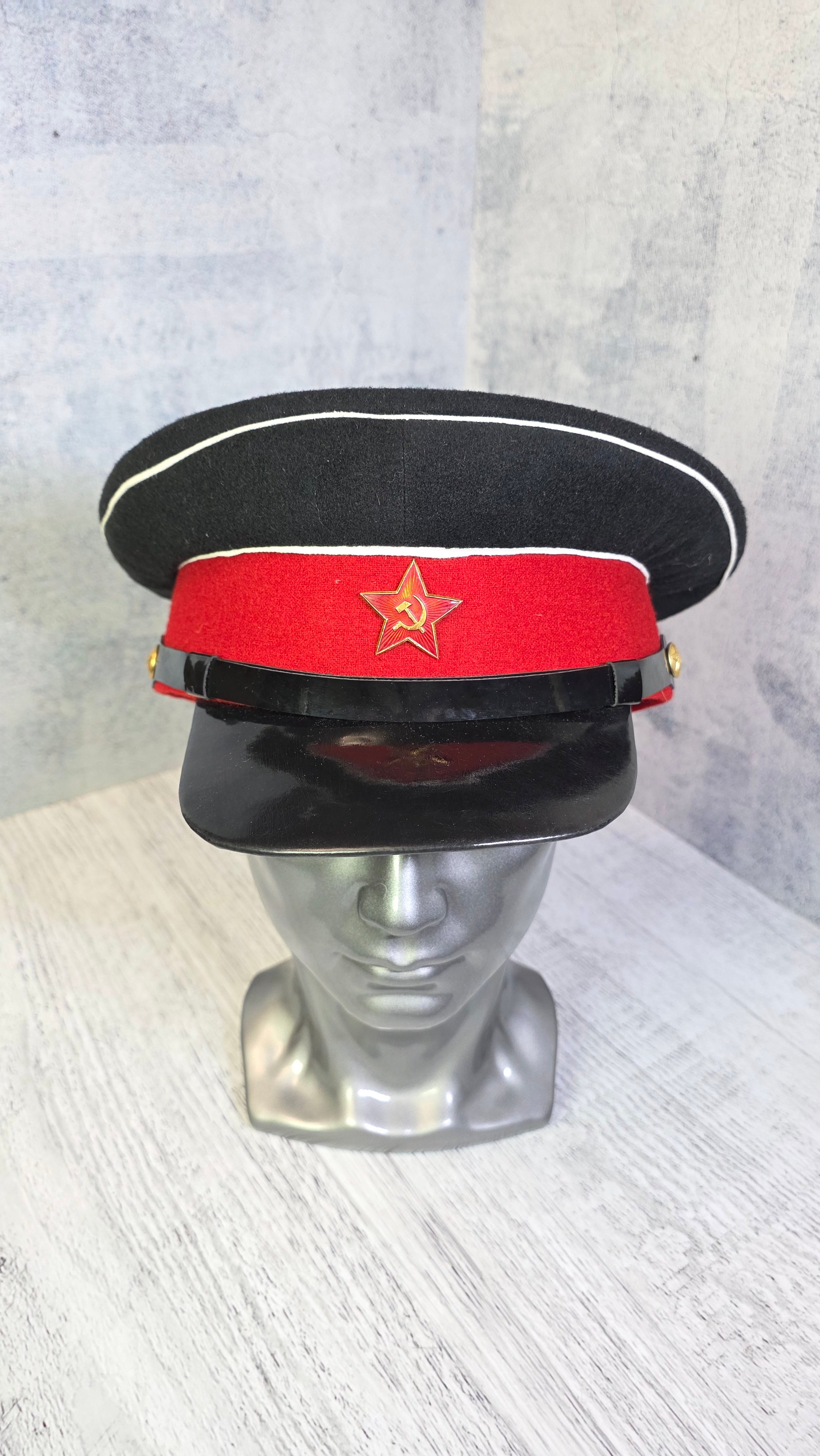 USSR Suvorov Cadet Parade Hat Vintage Soviet Officer Style Visor Cap