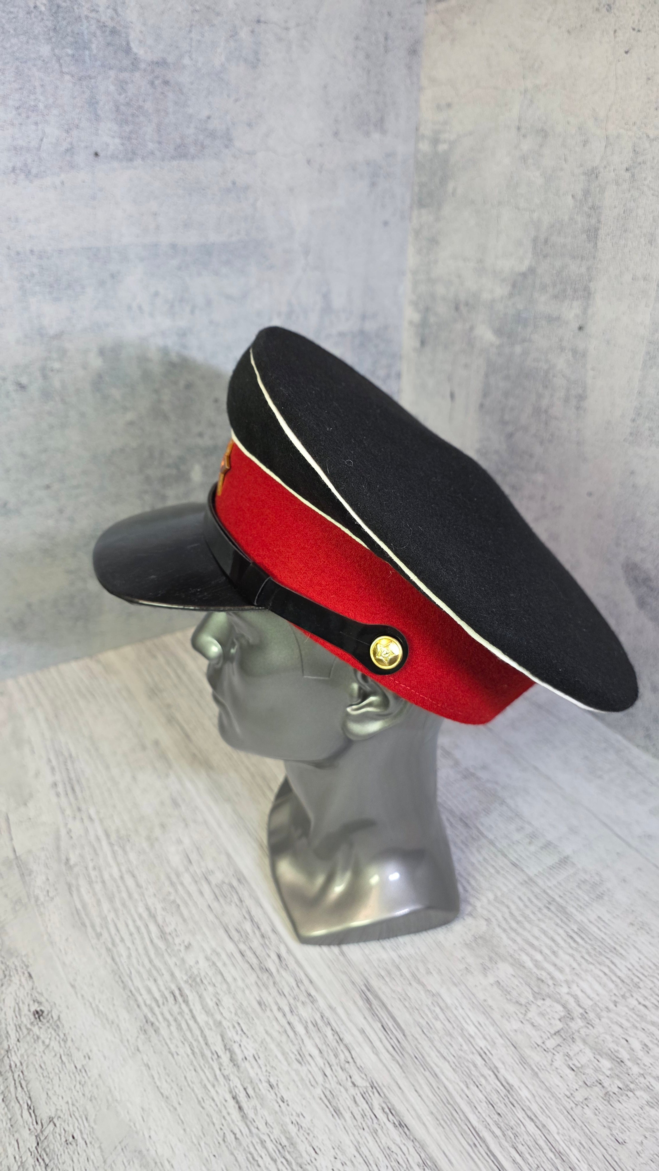 USSR Suvorov Cadet Parade Hat Vintage Soviet Officer Style Visor Cap