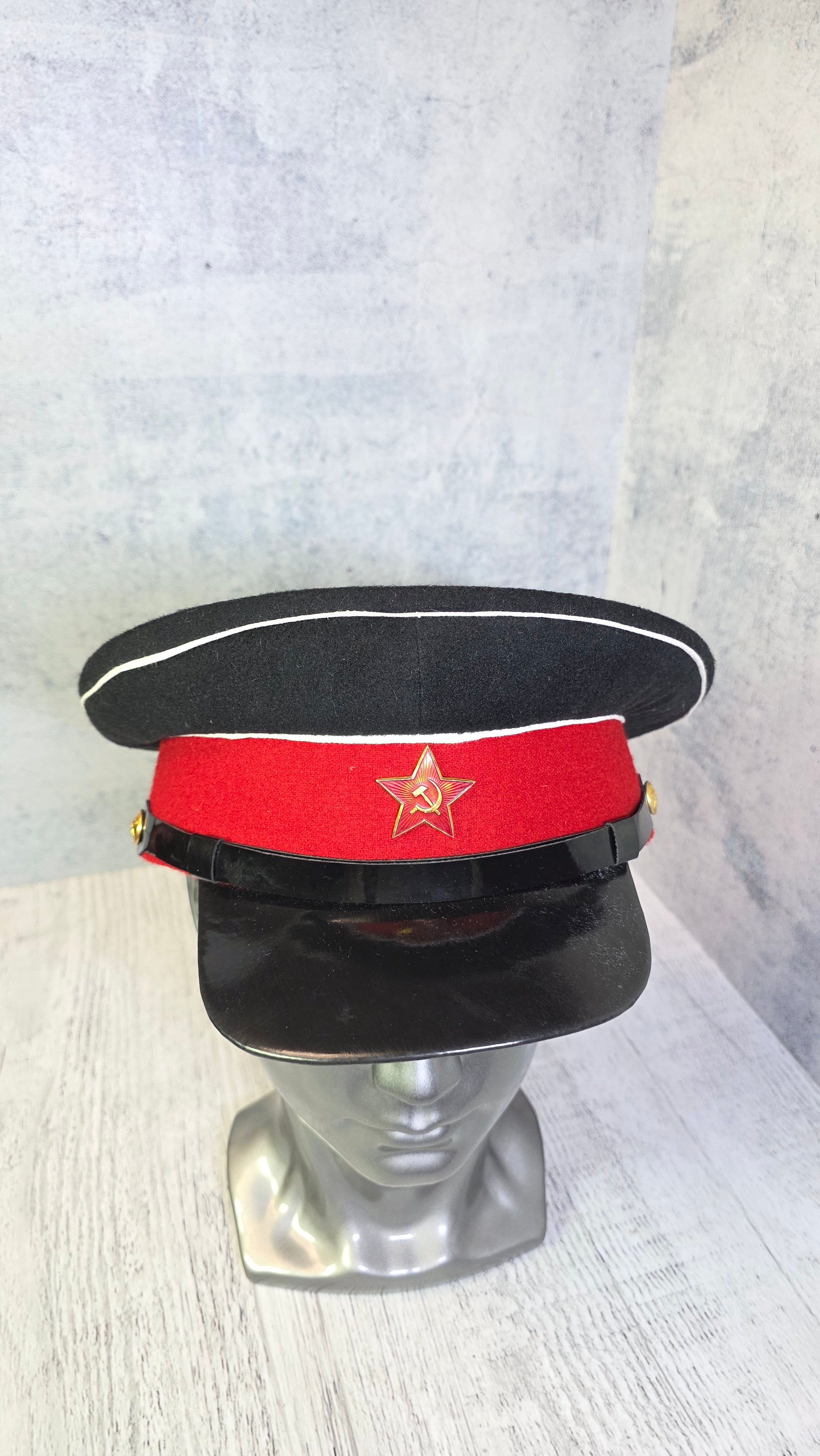 USSR Suvorov Cadet Parade Hat Vintage Soviet Officer Style Visor Cap