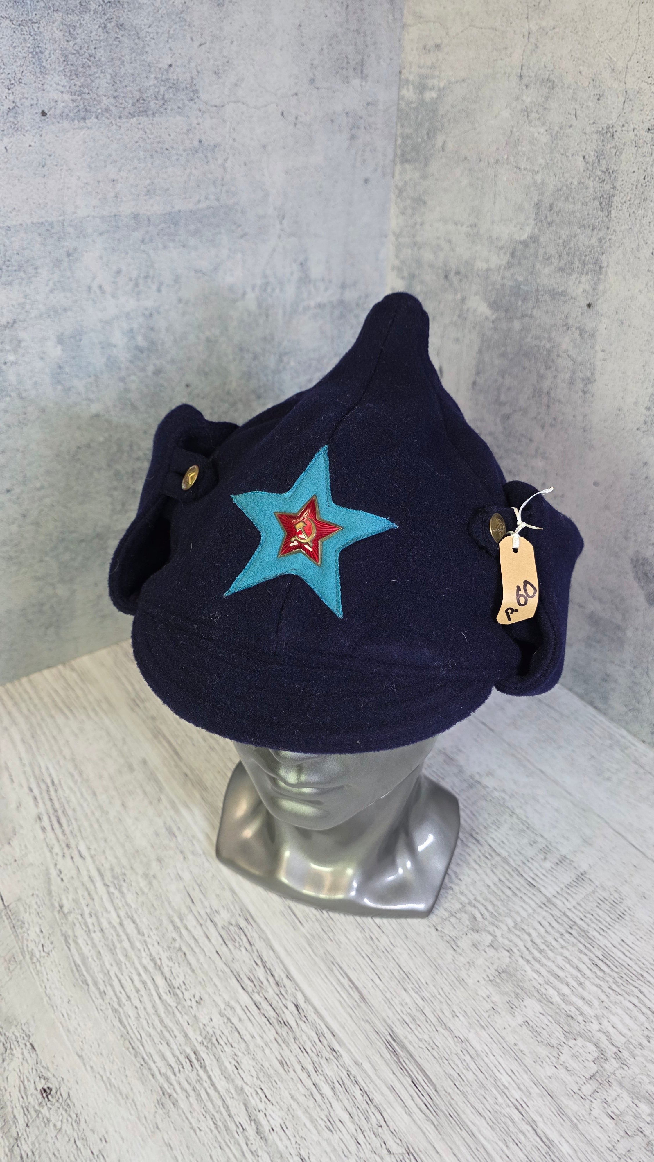 Vintage Soviet Air Force Budenovka Hat USSR Winter Wool Aviator Helmet - Legend Returns Vintage