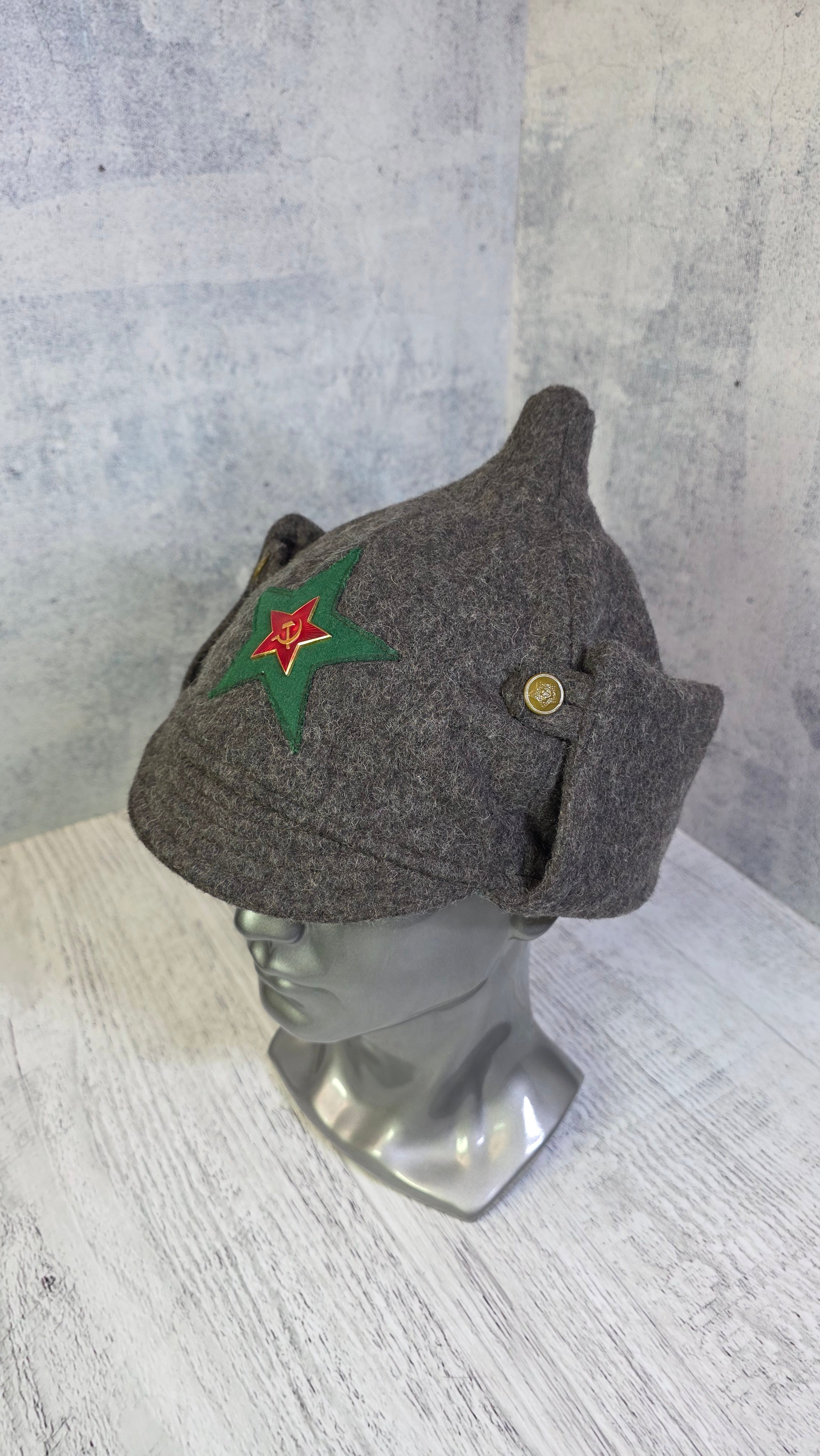 Vintage Soviet Border Guard Budenovka Hat USSR Winter Wool Helmet - Legend Returns Vintage