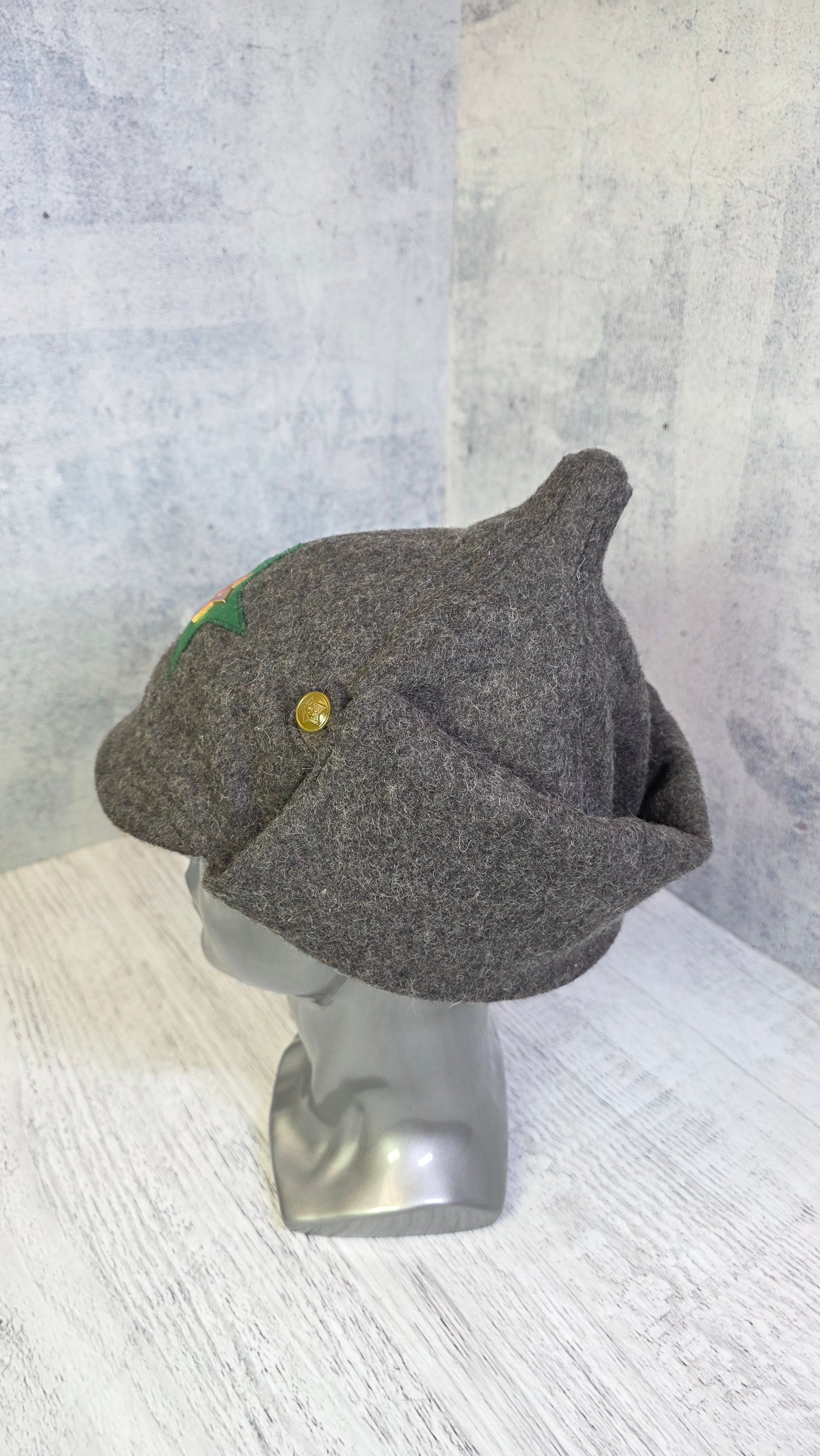 Vintage Soviet Border Guard Budenovka Hat USSR Winter Wool Helmet - Legend Returns Vintage