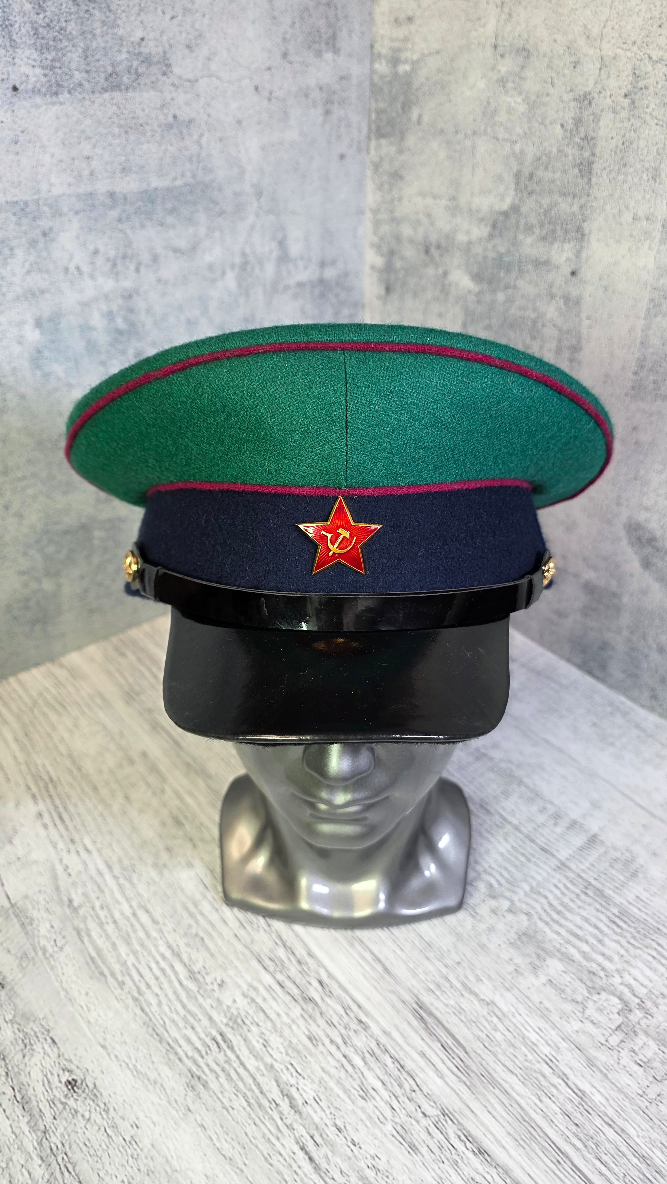 USSR Border Troops Parade Cap Vintage Soviet Green Visor Hat - Legend Returns Vintage