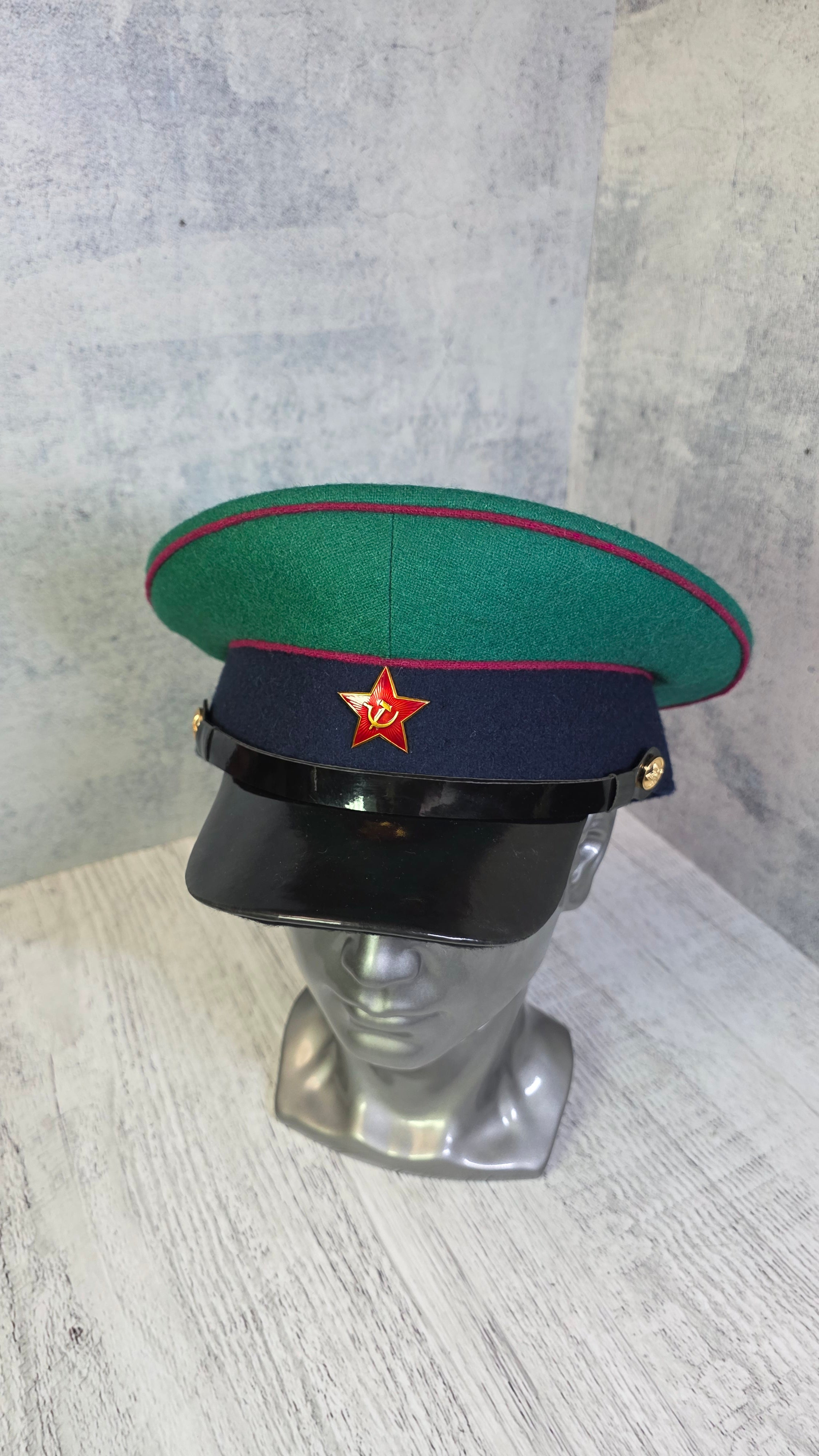 USSR Border Troops Parade Cap Vintage Soviet Green Visor Hat - Legend Returns Vintage