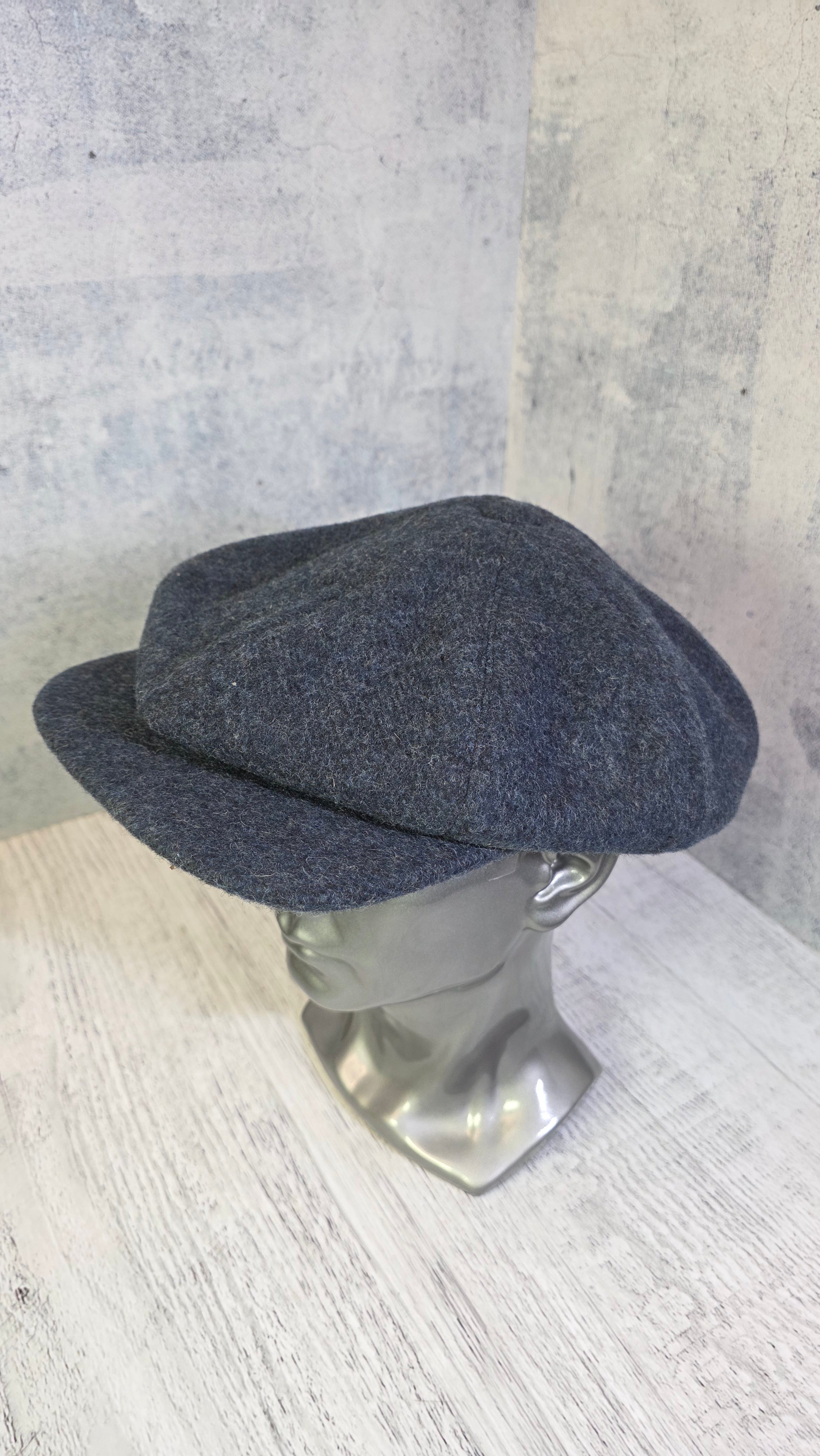 Vintage Grey Wool Newsboy Cap Gatsby Style Baker Boy Hat - Legend Returns Vintage