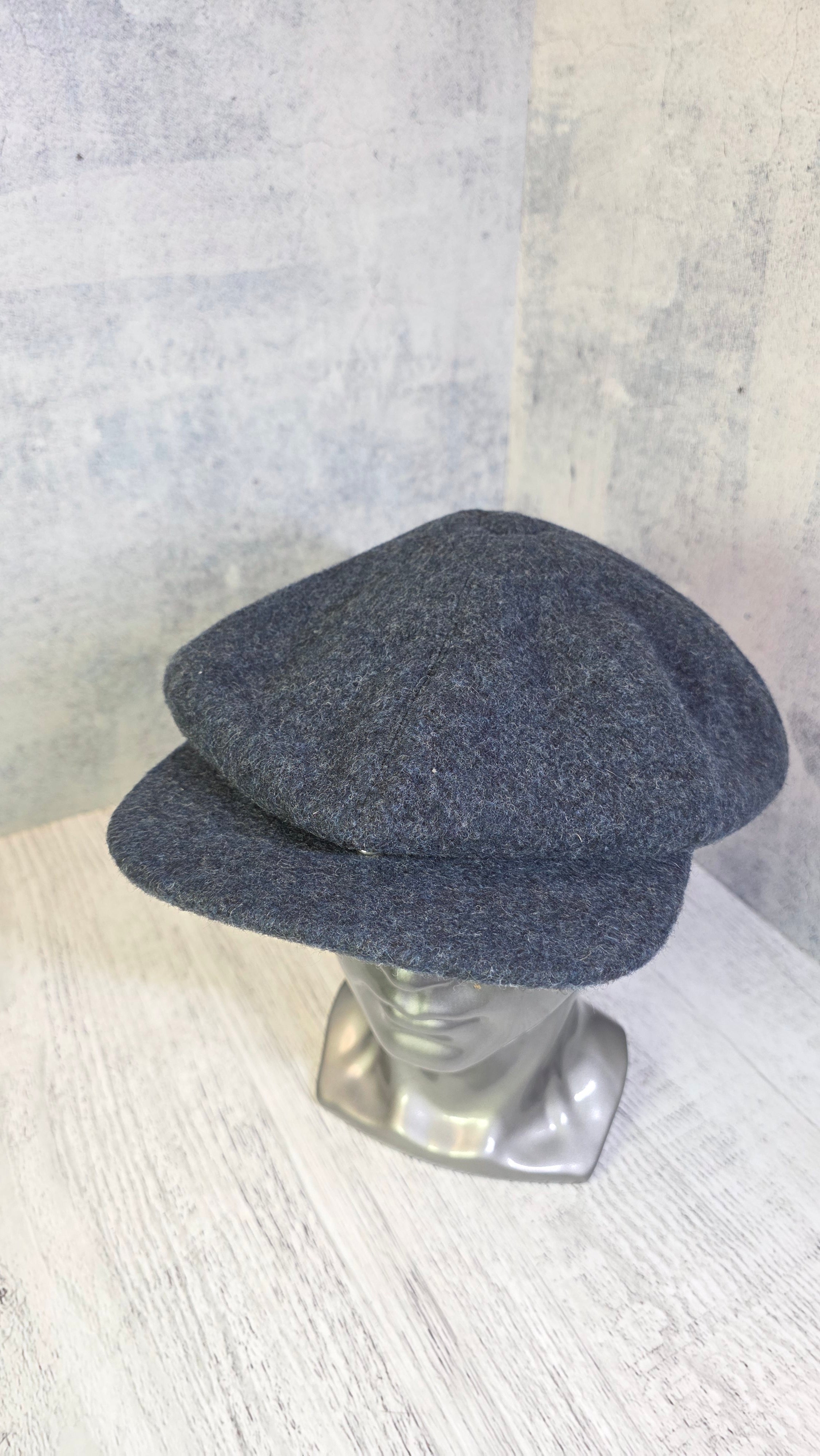 Vintage Grey Wool Newsboy Cap Gatsby Style Baker Boy Hat - Legend Returns Vintage