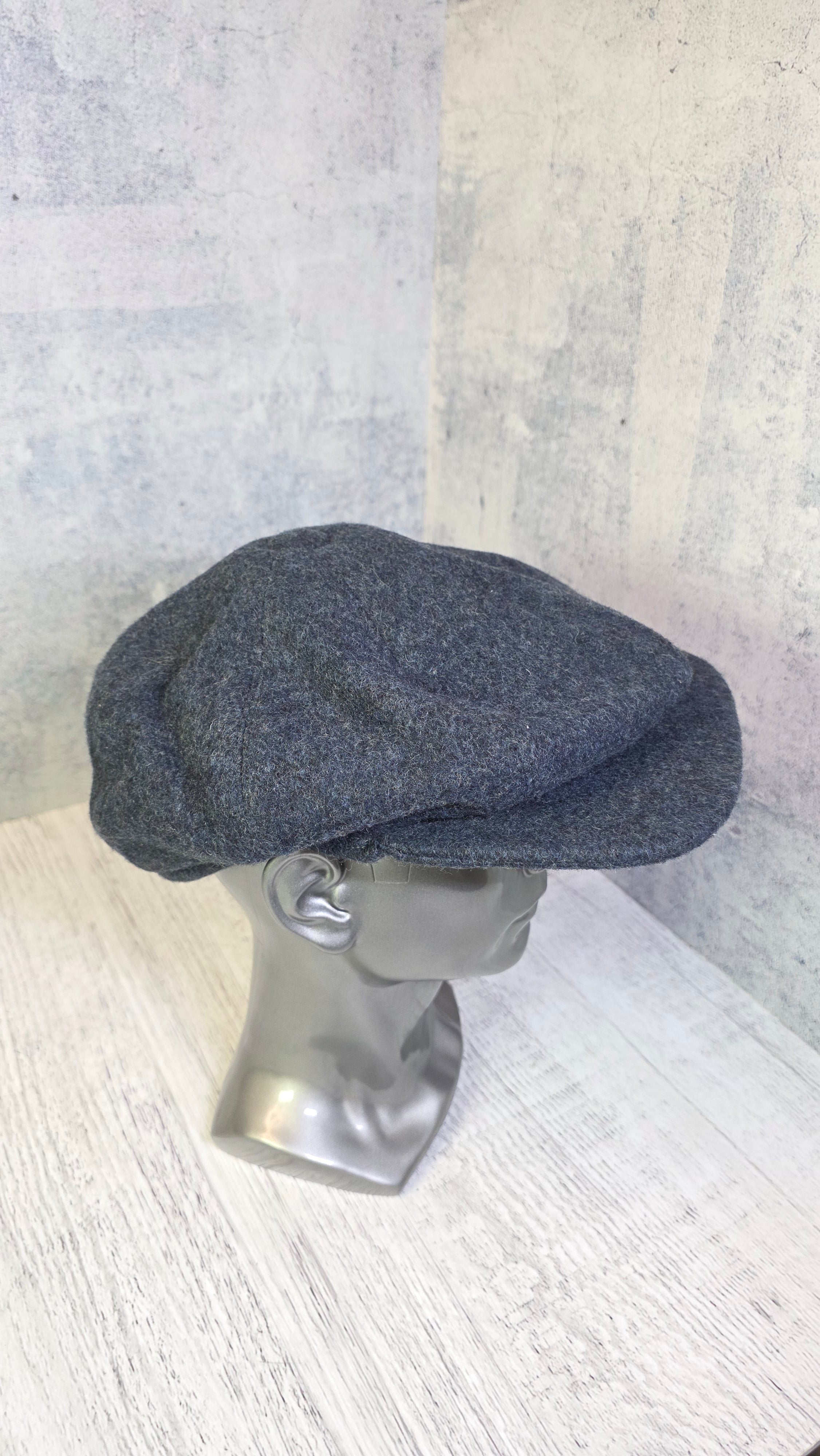 Vintage Grey Wool Newsboy Cap Gatsby Style Baker Boy Hat - Legend Returns Vintage