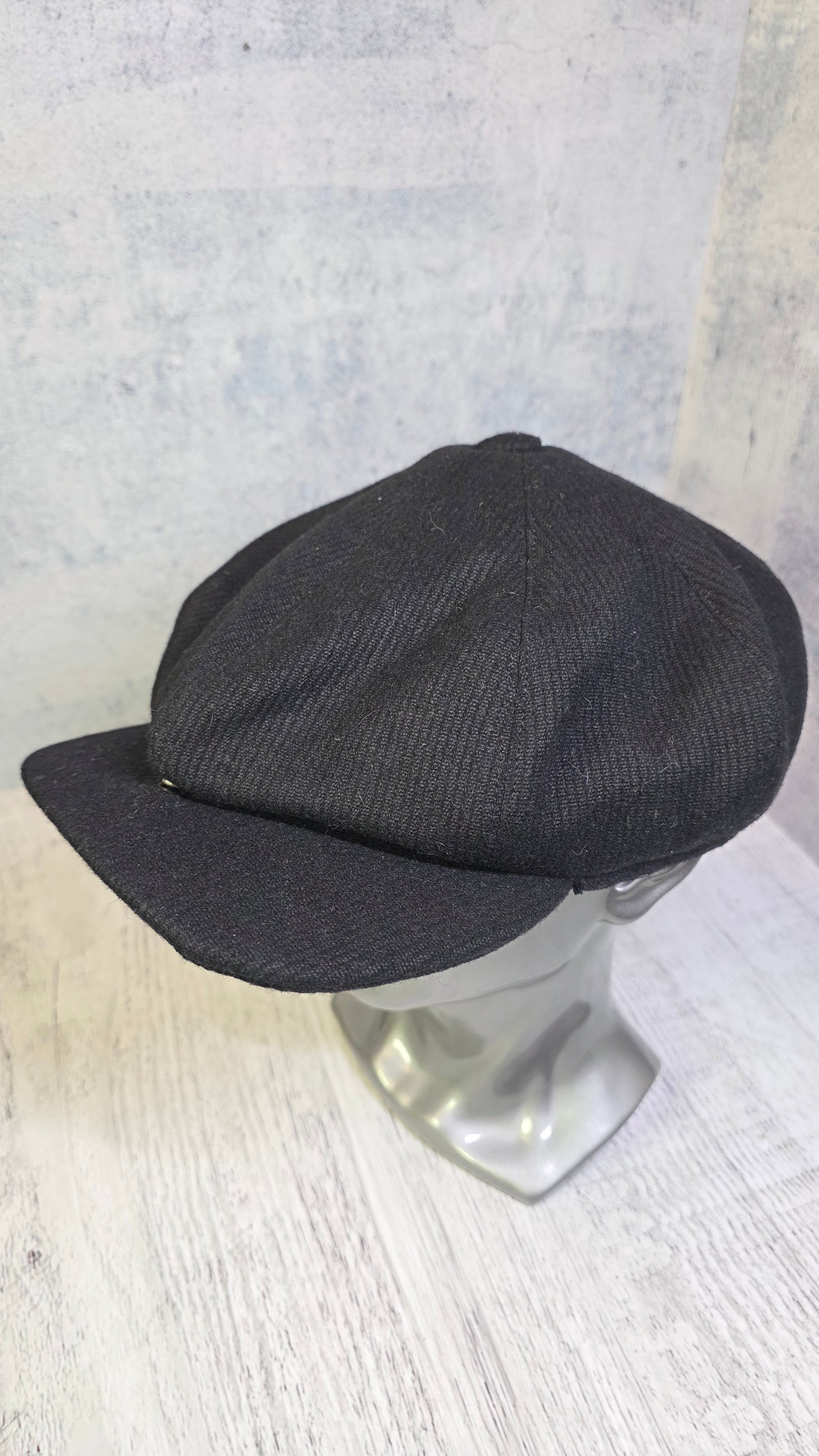 Vintage Black Wool Newsboy Cap Peaky Blinders Gatsby Hat - Legend Returns Vintage