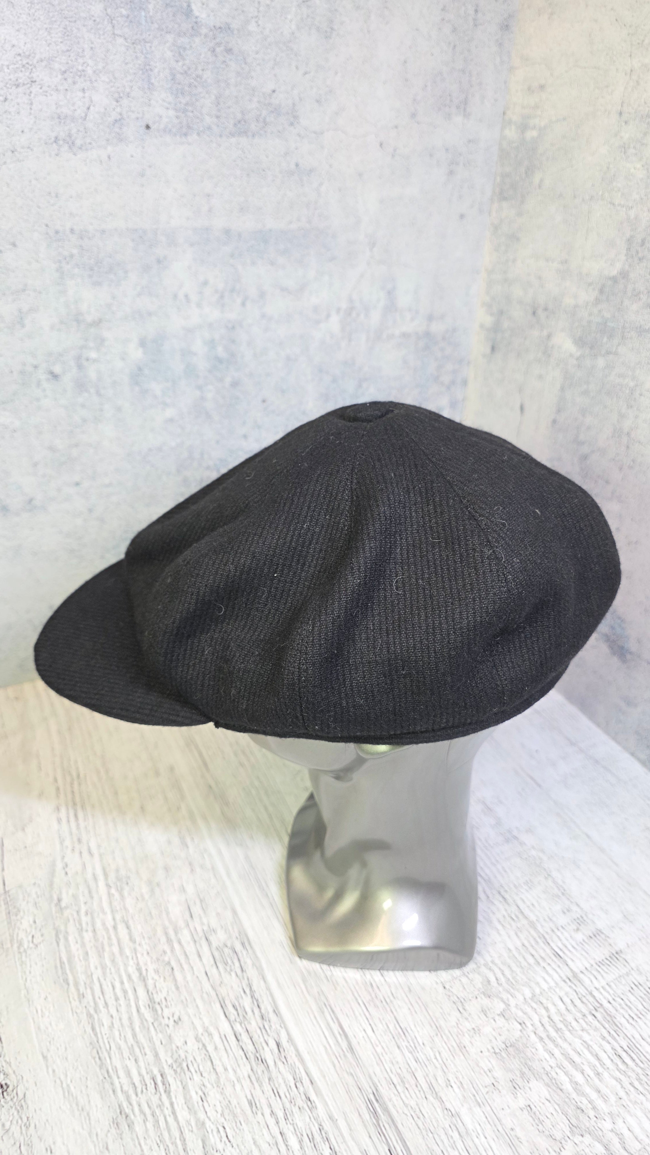 Vintage Black Wool Newsboy Cap Peaky Blinders Gatsby Hat - Legend Returns Vintage