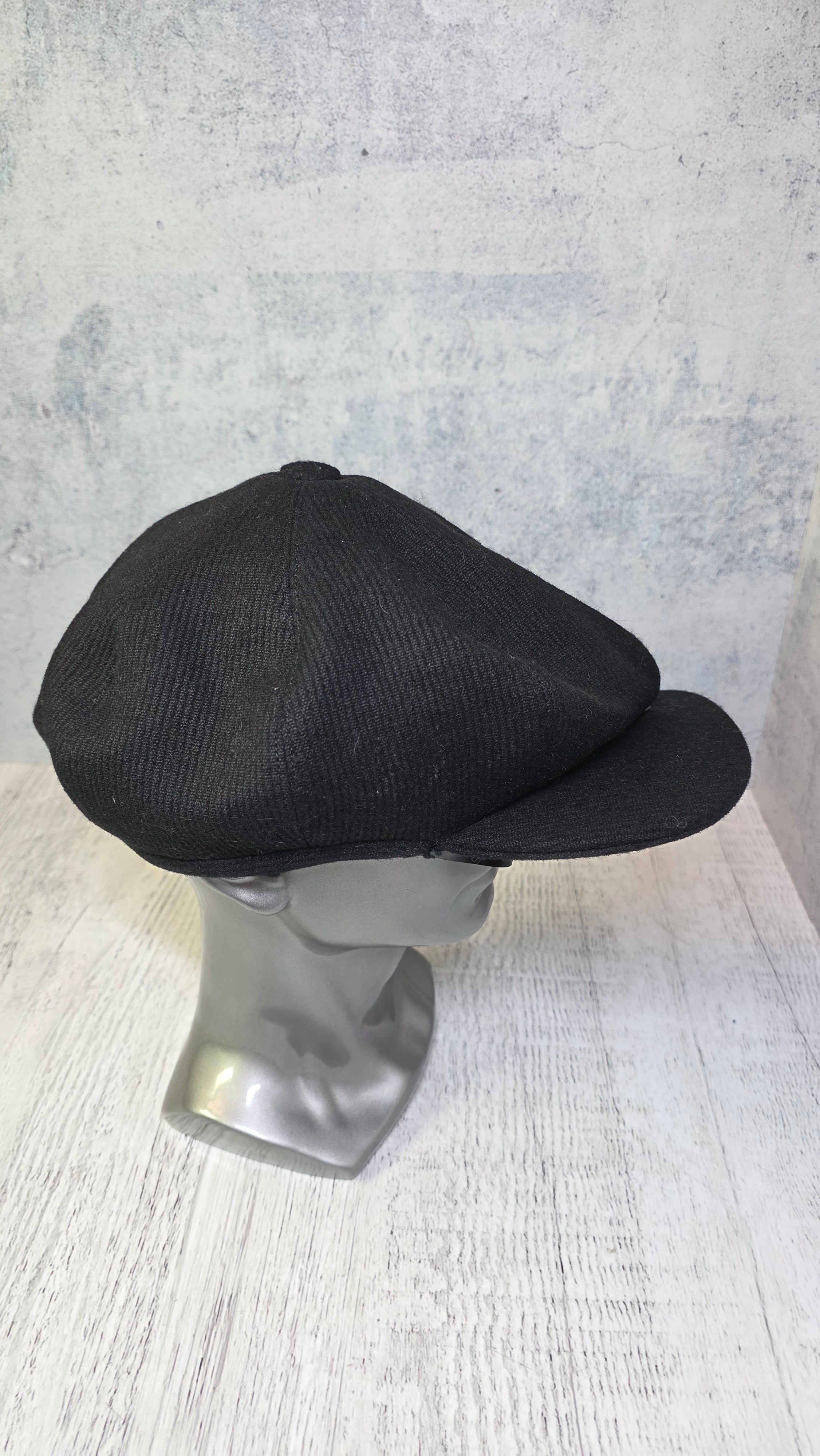 Vintage Black Wool Newsboy Cap Peaky Blinders Gatsby Hat - Legend Returns Vintage