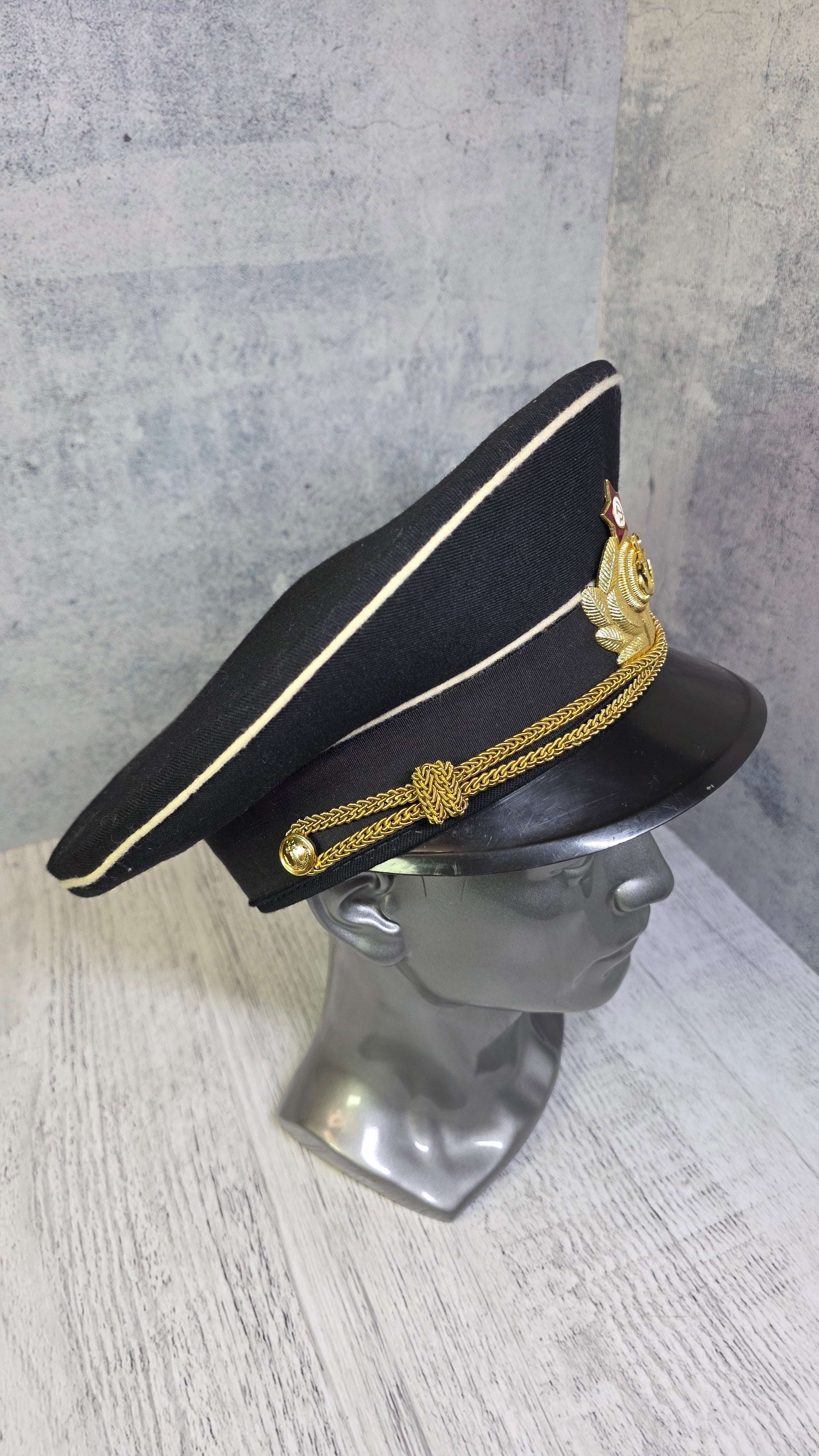 Vintage Soviet Navy Officer Visor Hat USSR Naval Parade Cap - Legend Returns Vintage