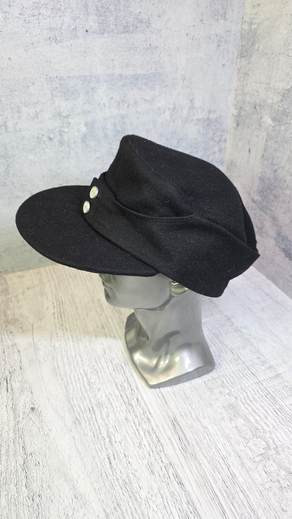 German M43 Field Cap WWII Style Black Wool Military Hat - Legend Returns Vintage