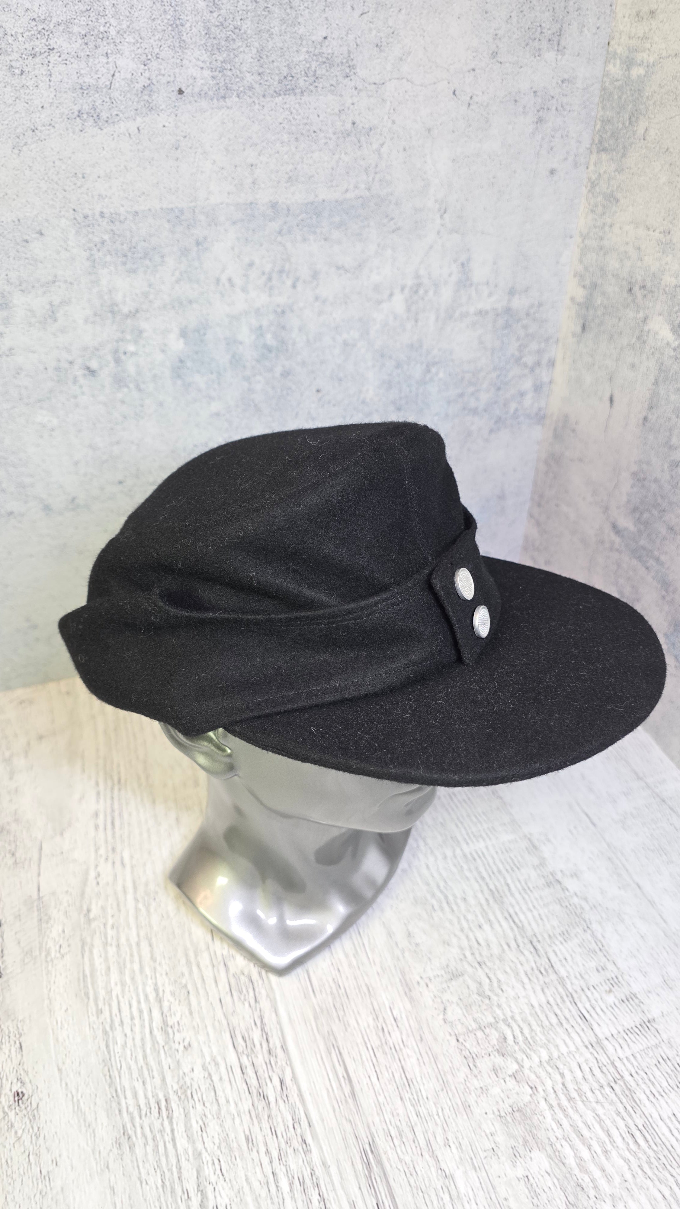 German M43 Field Cap WWII Style Black Wool Military Hat - Legend Returns Vintage