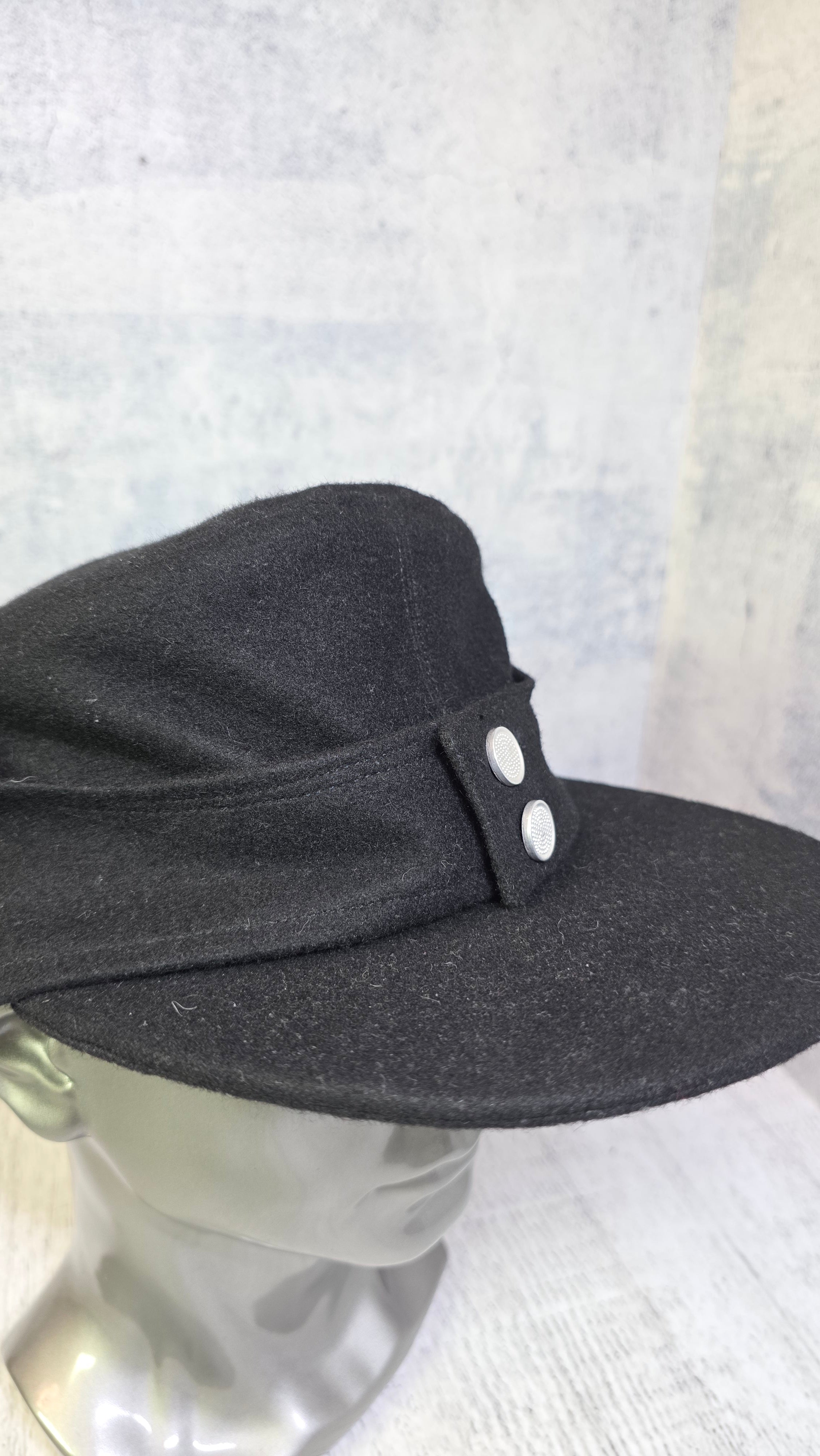 German M43 Field Cap WWII Style Black Wool Military Hat - Legend Returns Vintage