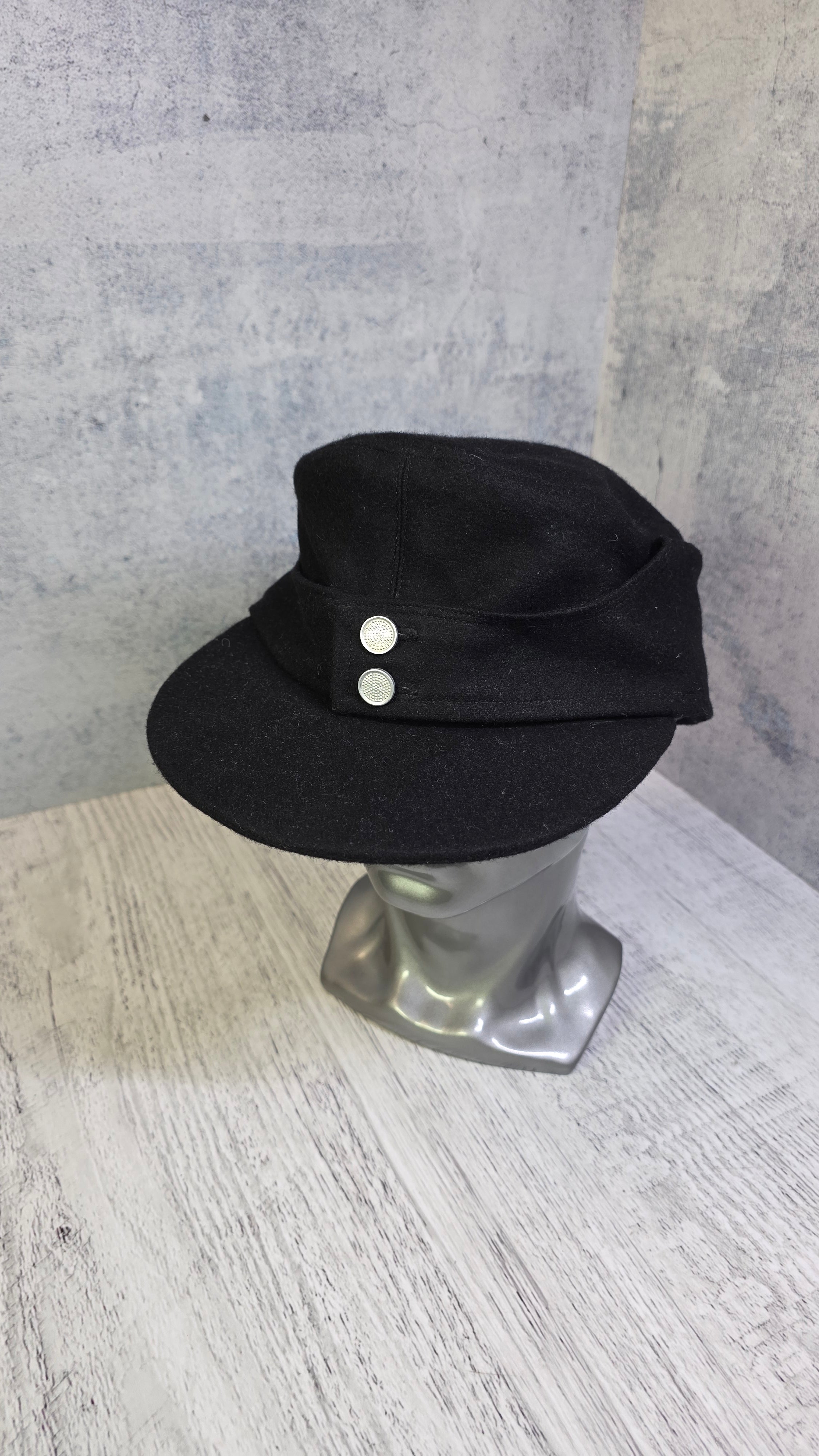 German M43 Field Cap WWII Style Black Wool Military Hat - Legend Returns Vintage