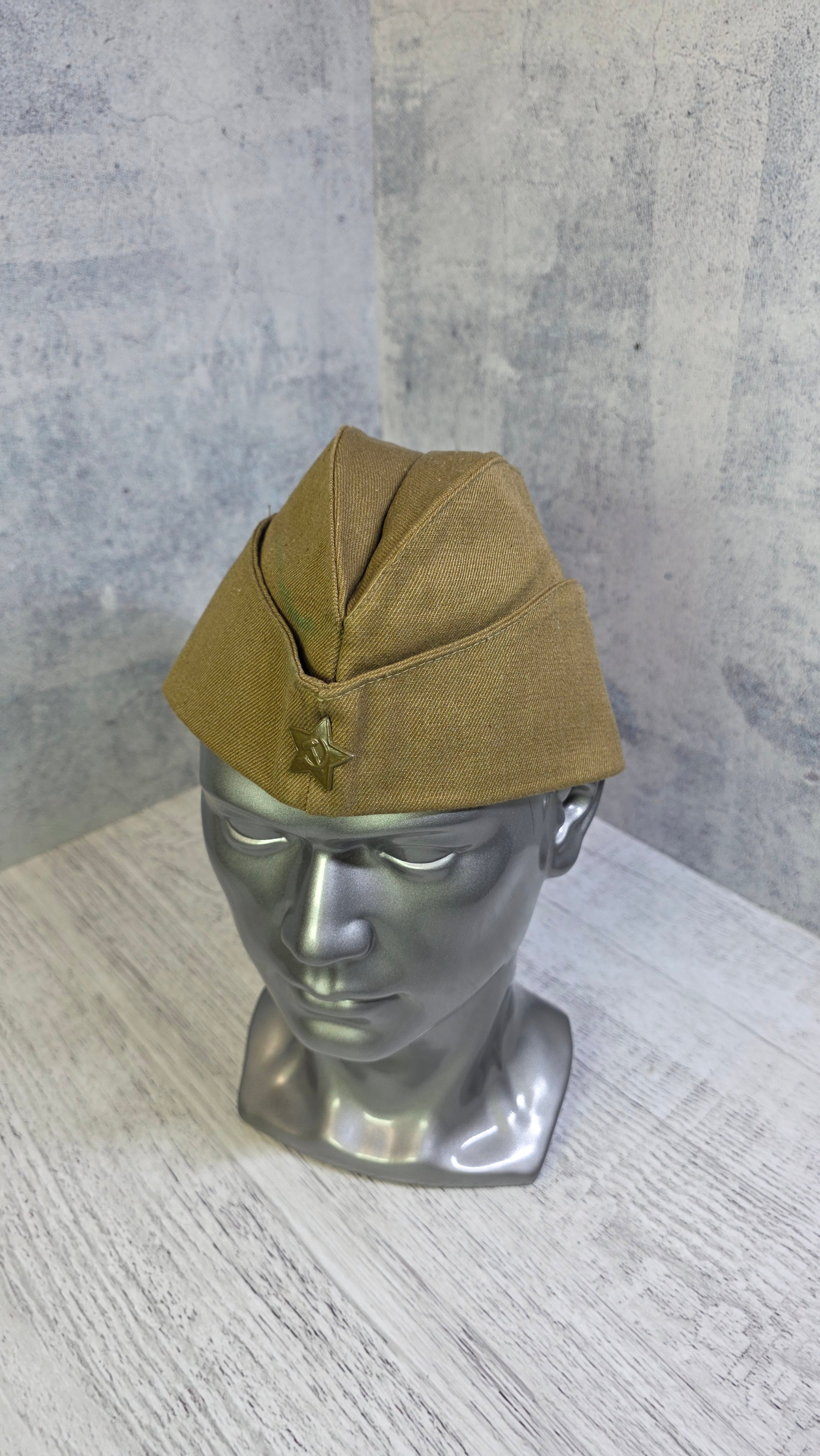 Vintage Soviet Pilotka Side Cap USSR Military Hat - Legend Returns Vintage