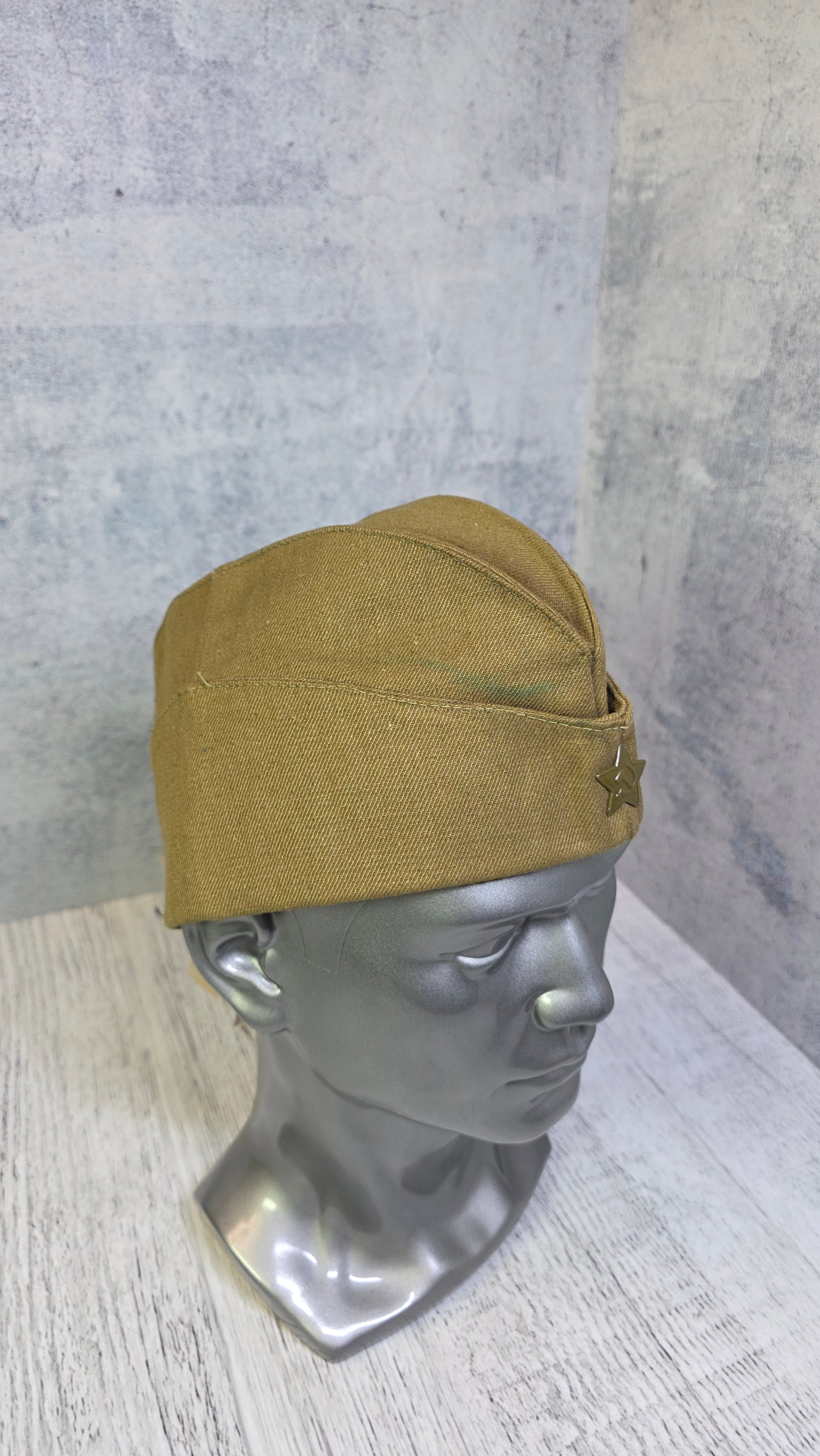Vintage Soviet Pilotka Side Cap USSR Military Hat - Legend Returns Vintage