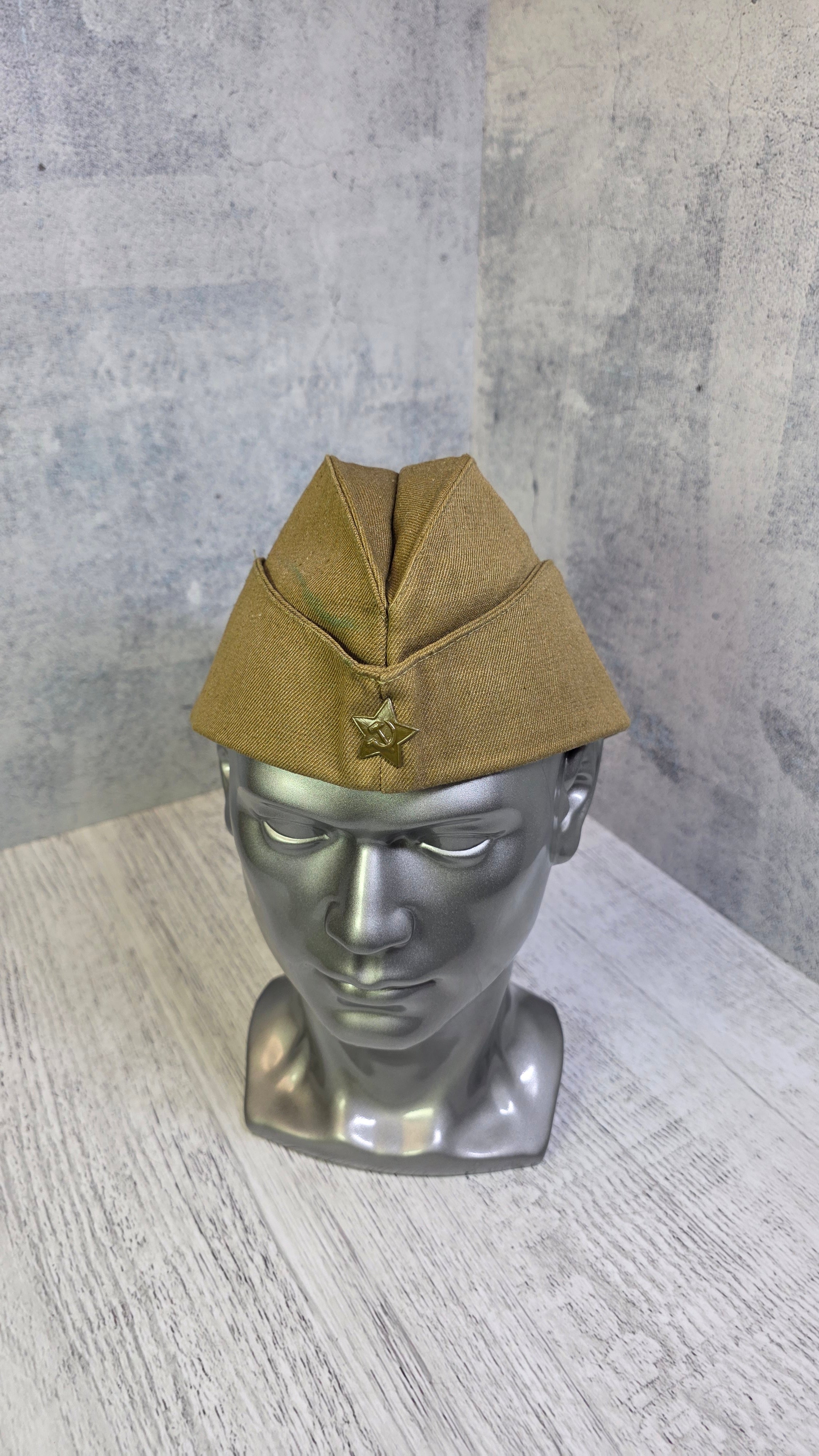 Vintage Soviet Pilotka Side Cap USSR Military Hat - Legend Returns Vintage
