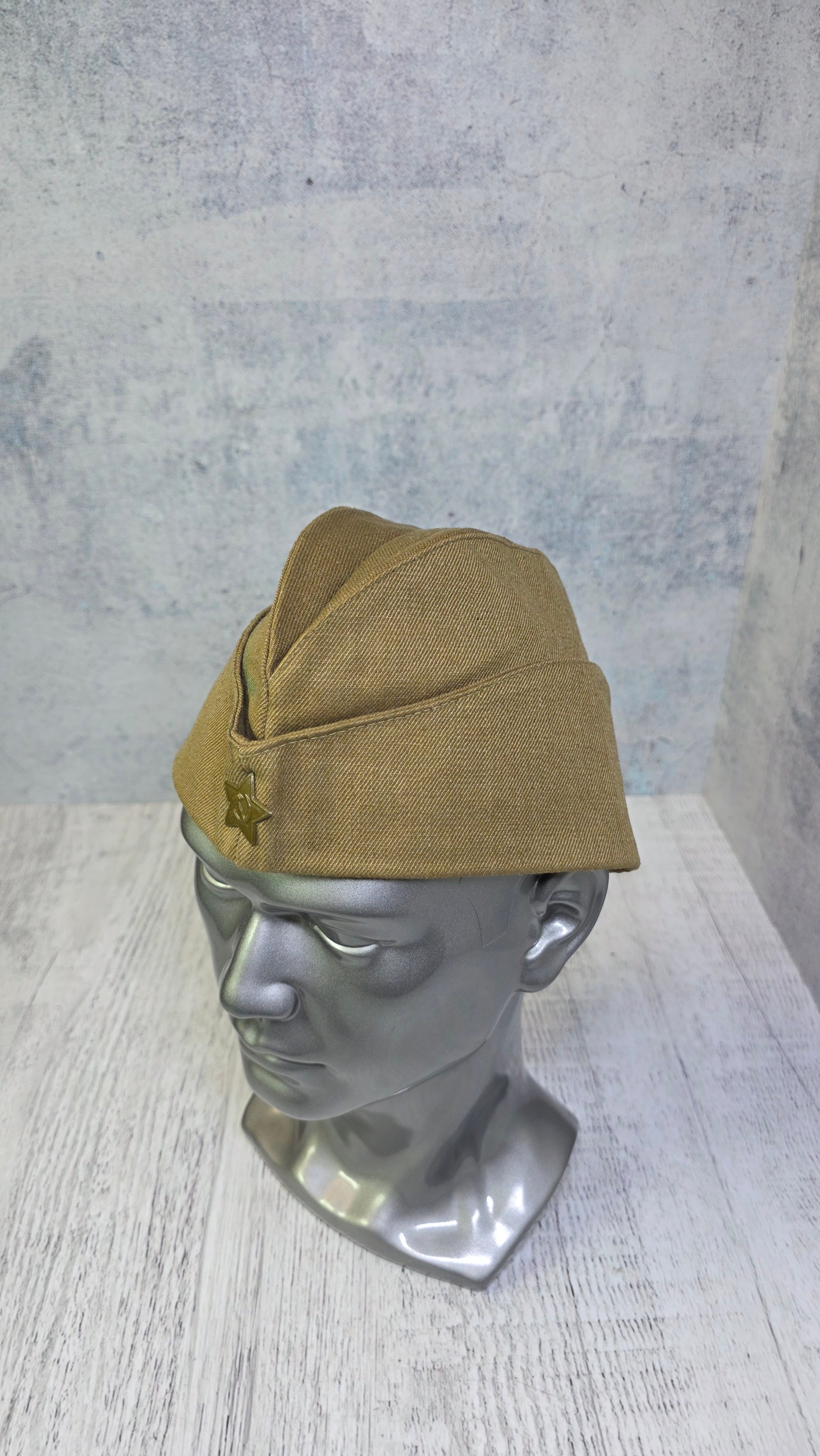 Vintage Soviet Pilotka Side Cap USSR Military Hat - Legend Returns Vintage