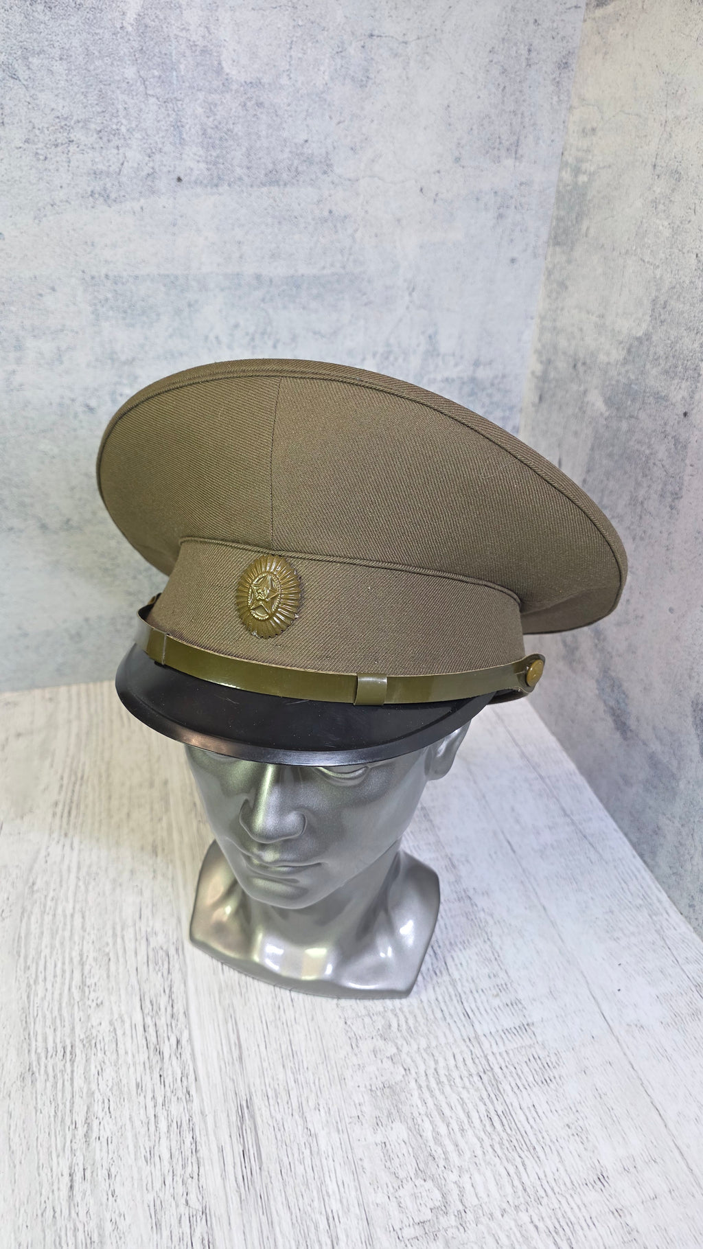 Vintage Soviet officers khaki field visor cap - Legend Returns Vintage