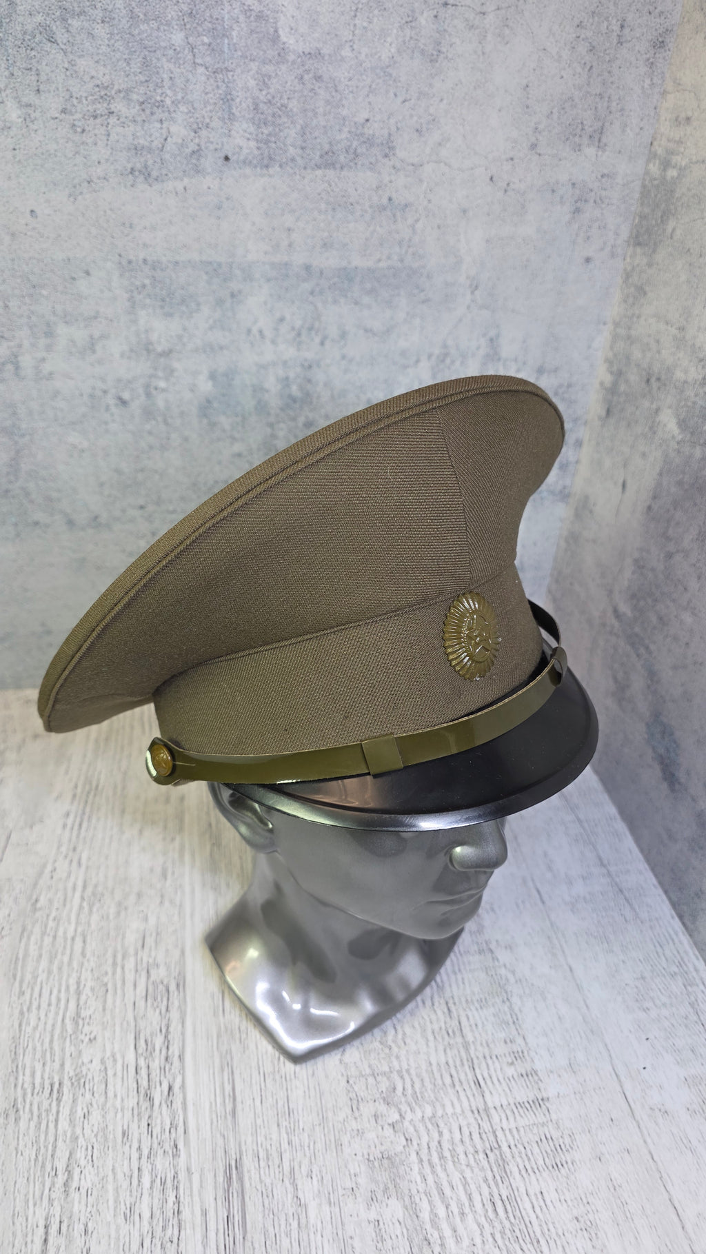Vintage Soviet officers khaki field visor cap - Legend Returns Vintage