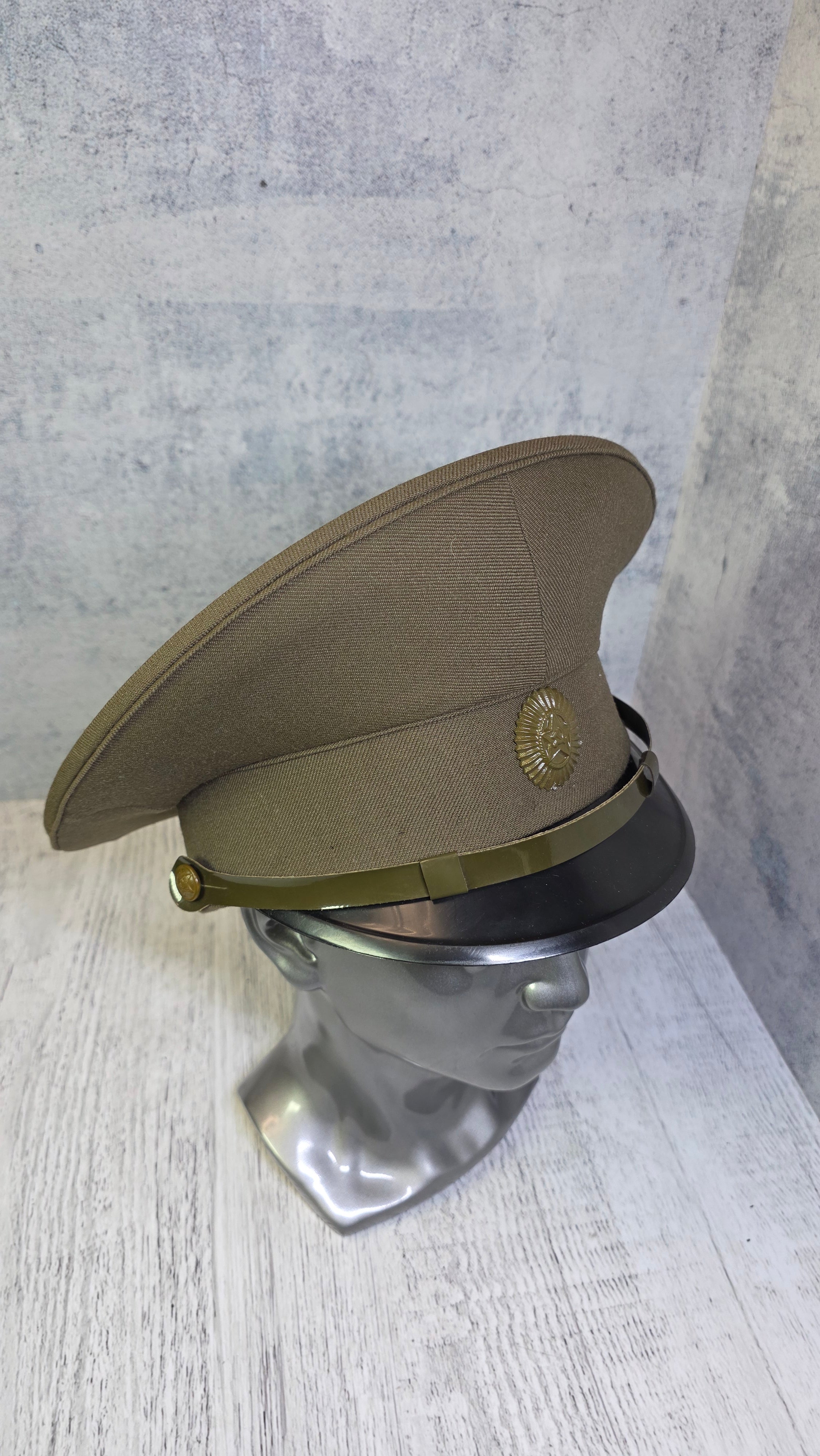 Vintage Soviet officers khaki field visor cap - Legend Returns Vintage