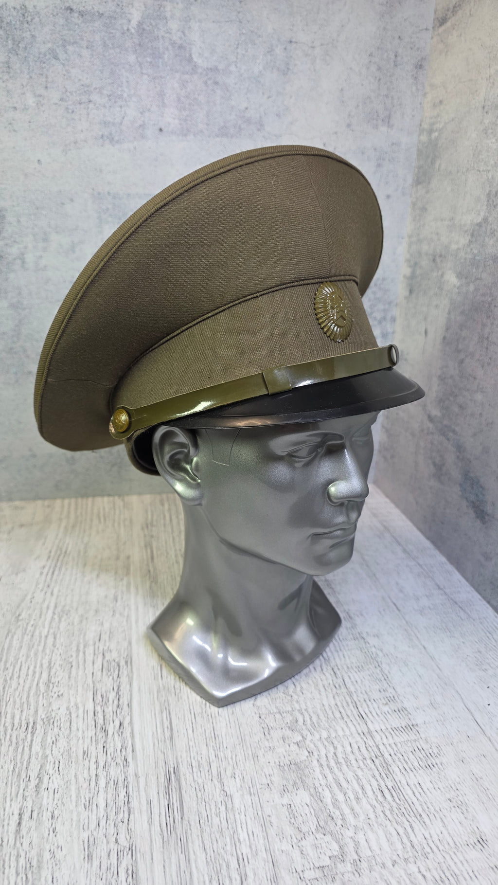 Vintage Soviet officers khaki field visor cap - Legend Returns Vintage