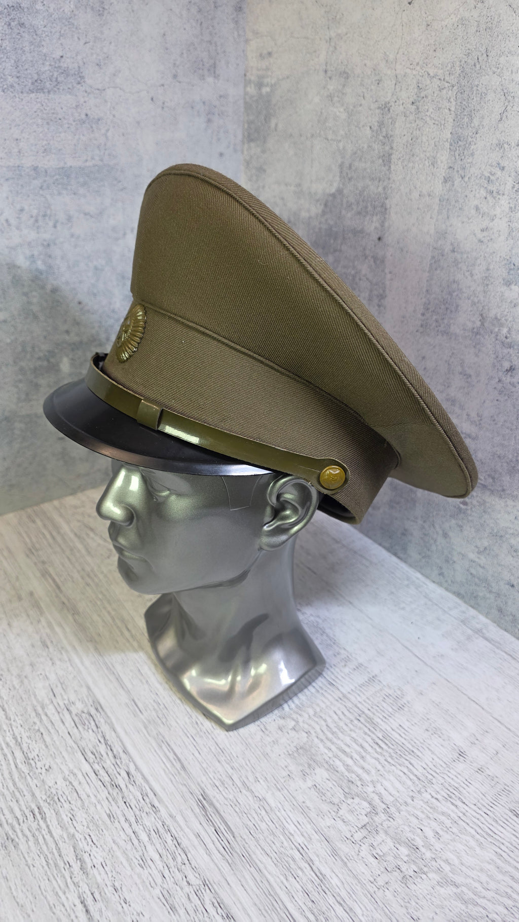Vintage Soviet officers khaki field visor cap - Legend Returns Vintage