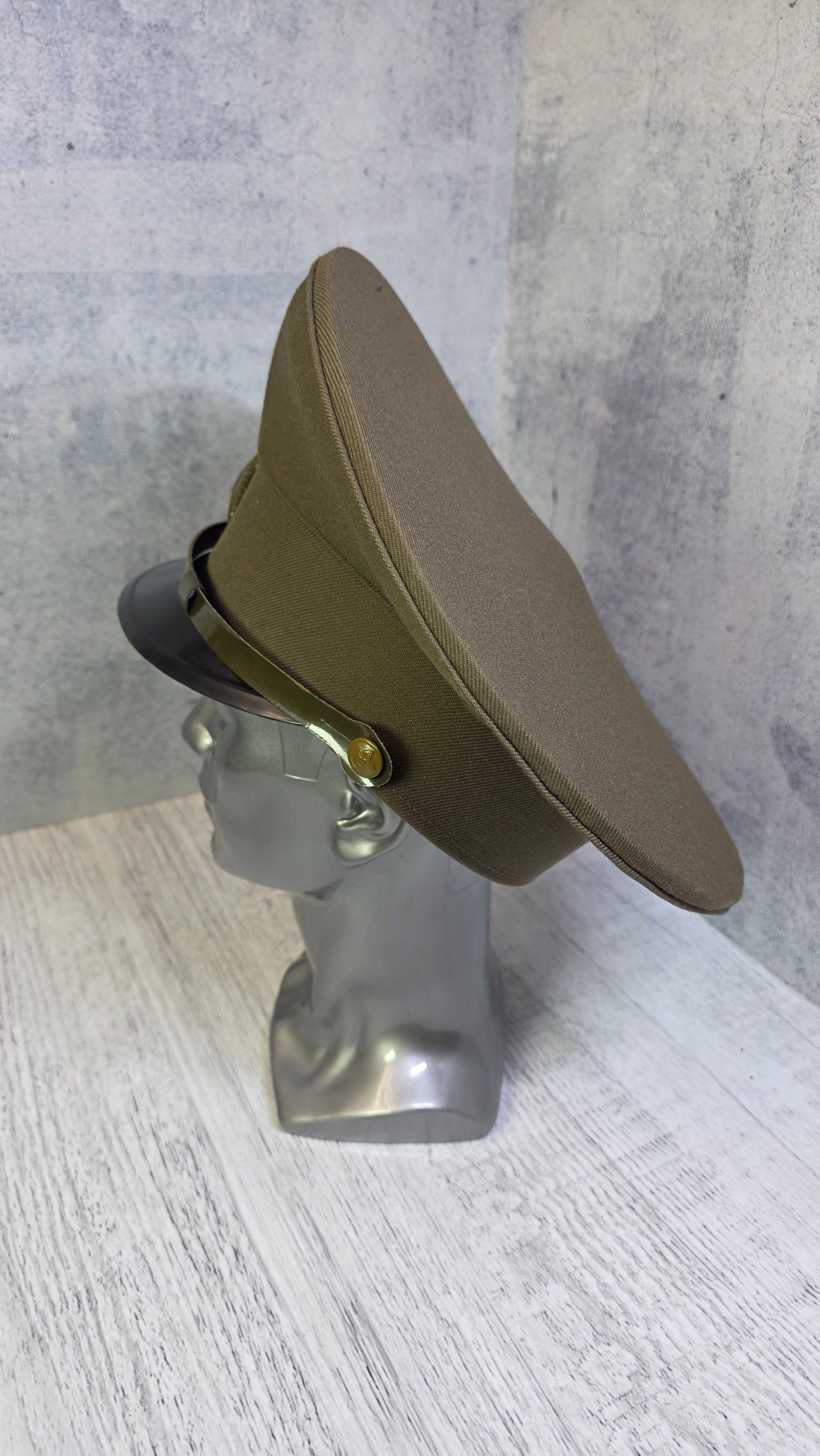 Vintage Soviet officers khaki field visor cap - Legend Returns Vintage