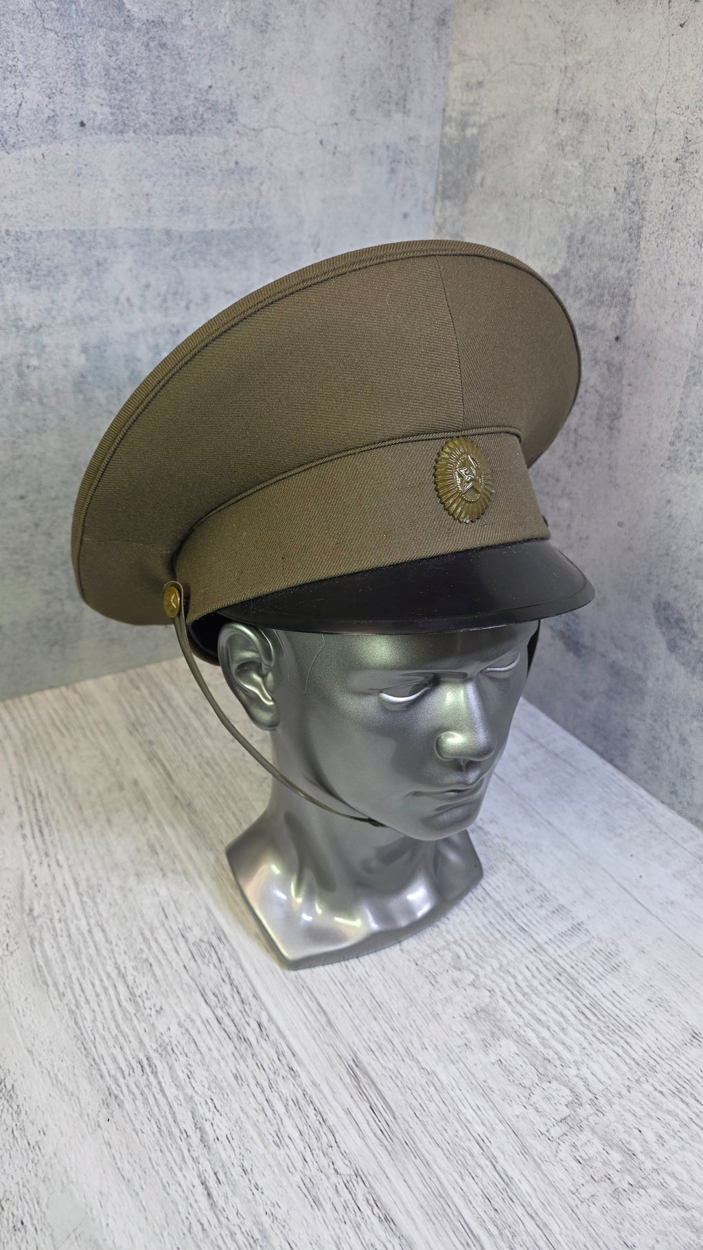 Vintage Soviet officers khaki field visor cap - Legend Returns Vintage