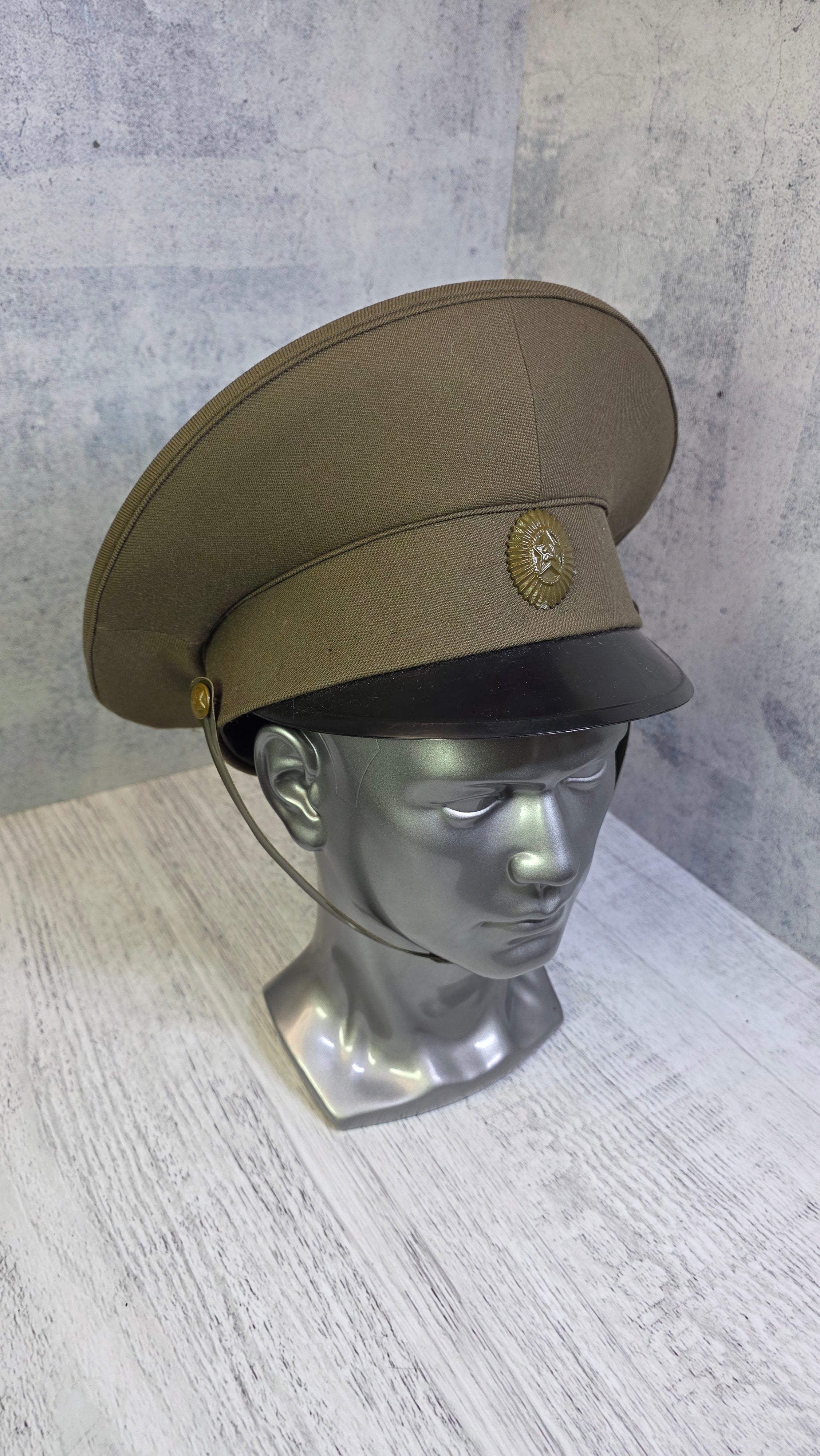 Vintage Soviet officers khaki field visor cap - Legend Returns Vintage