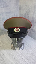Soviet USSR Soldier Visor Cap Vintage Enlisted Service Hat Black Band Khaki Field Cap - Legend Returns Vintage