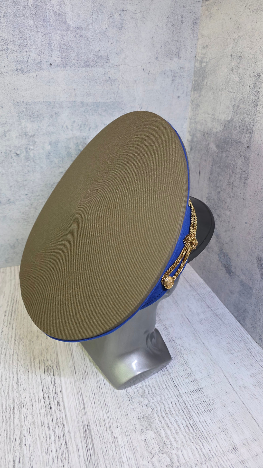 Soviet USSR KGB Officer Visor Cap Vintage Parade Service Hat Cornflower Blue Band Cap - Legend Returns Vintage