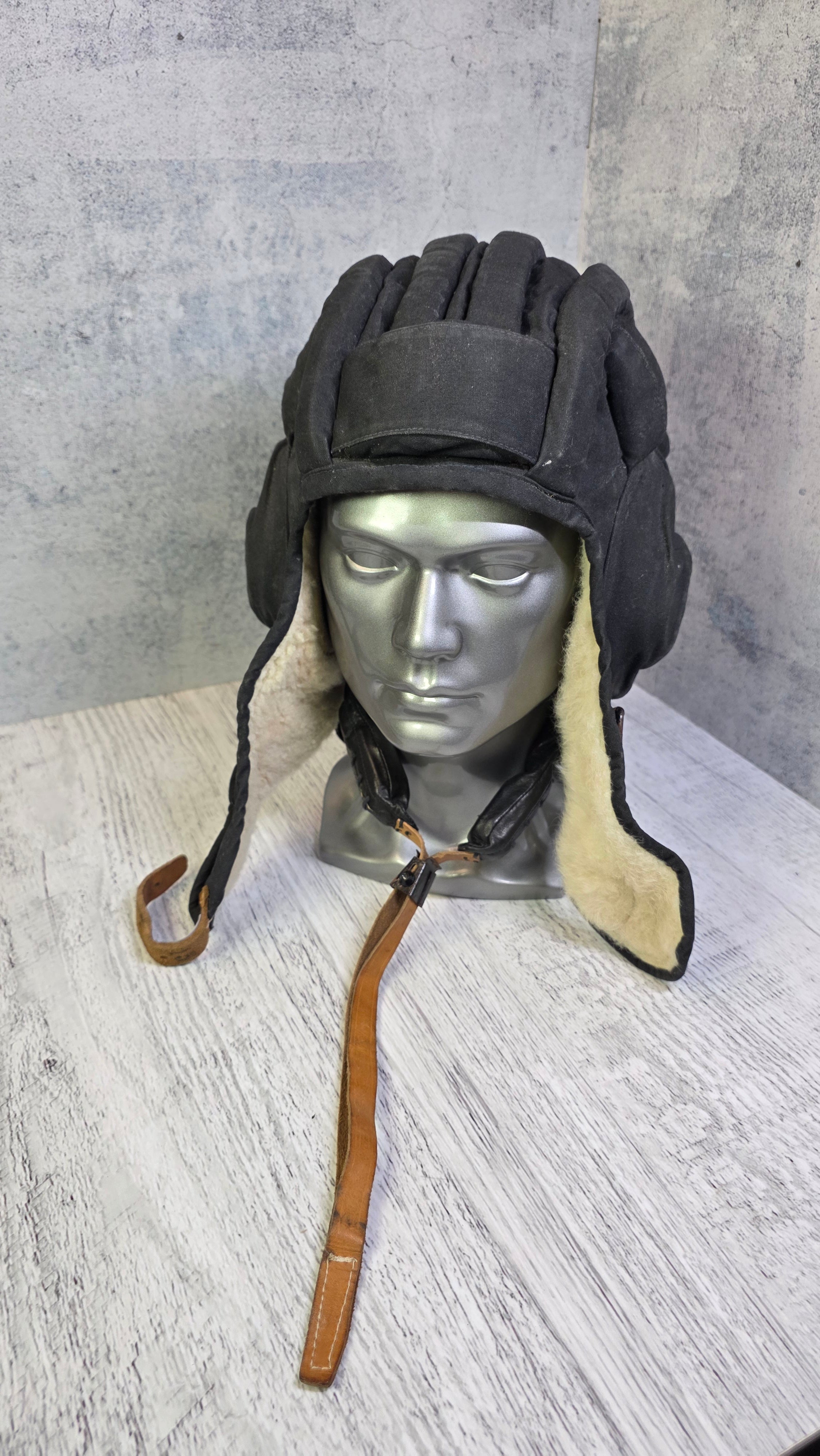 Soviet USSR Tanker Helmet Winter Tank Crew Headgear Vintage Cold Weather Communication Cap - Legend Returns Vintage
