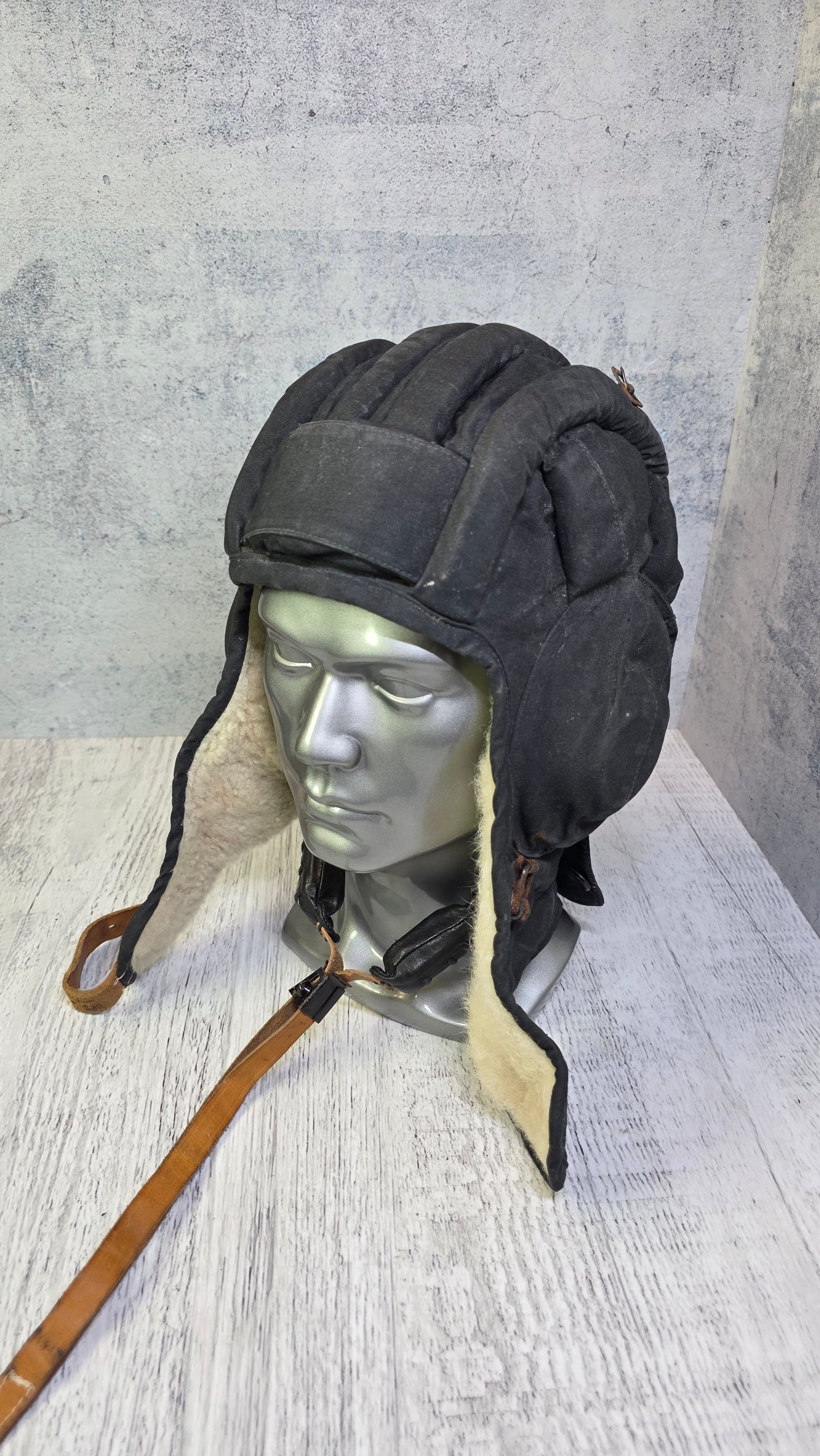 Soviet USSR Tanker Helmet Winter Tank Crew Headgear Vintage Cold Weather Communication Cap - Legend Returns Vintage